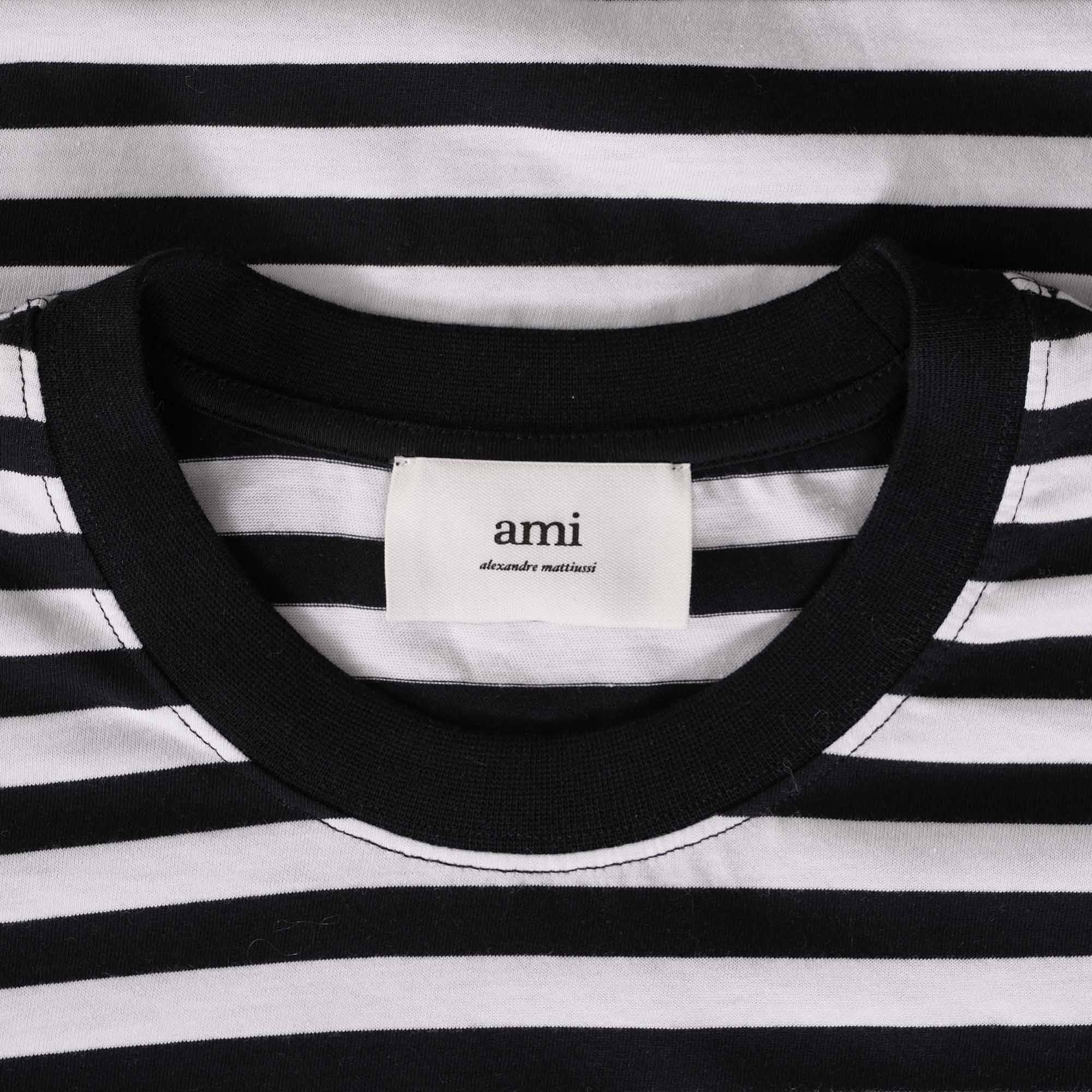 AMI De Coeur Striped T-Shirt - Black/White