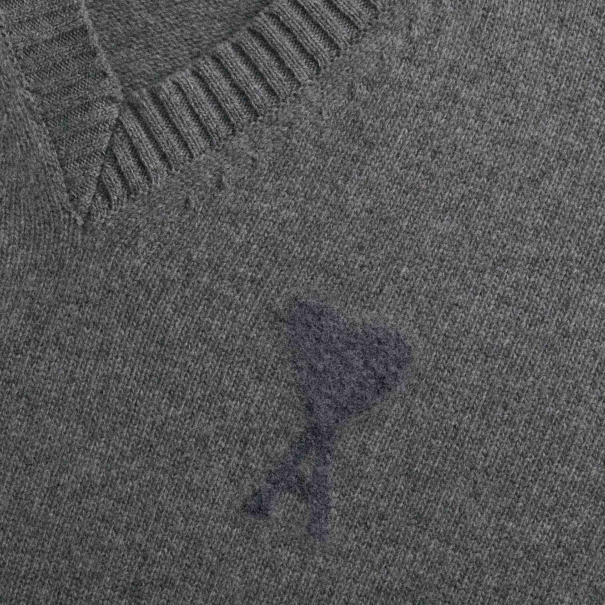 AMI Needle Punch De Coeur Sweater - Heather Grey