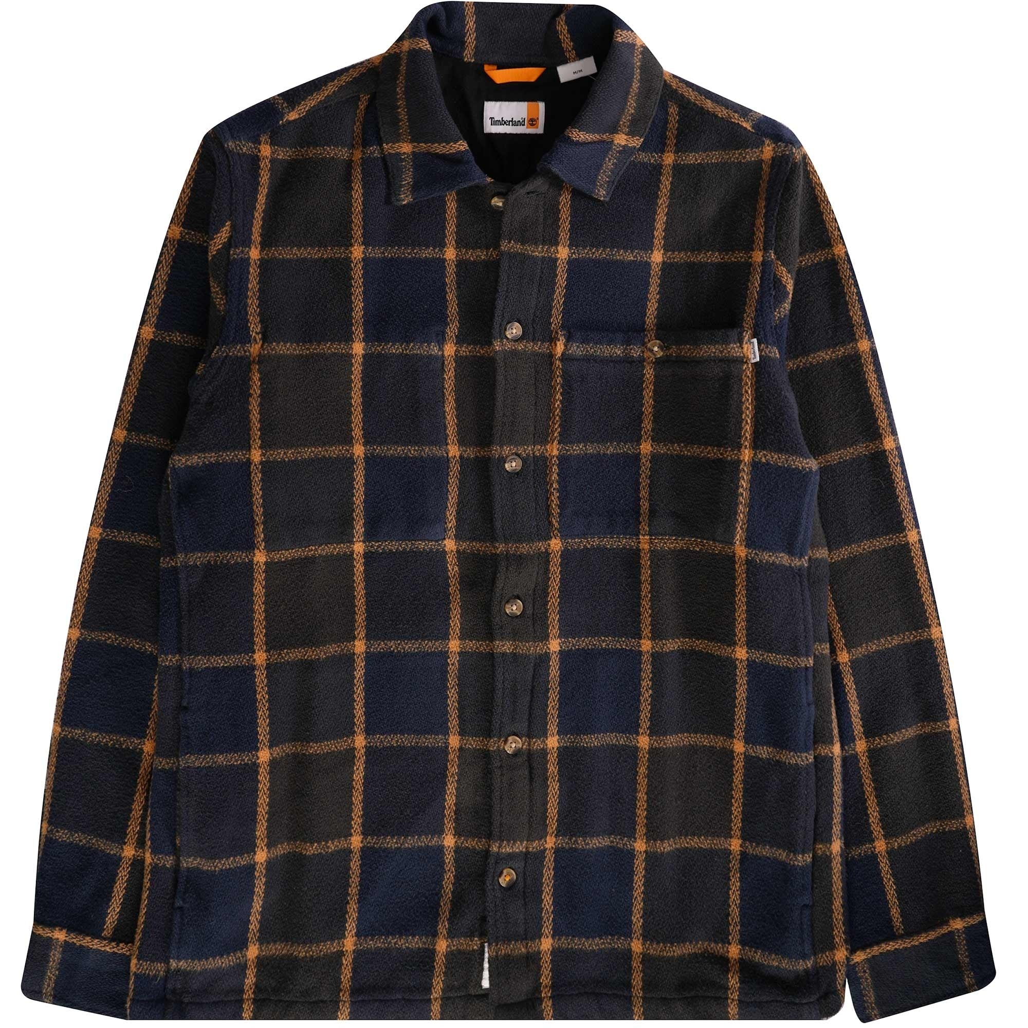 Timberland Plaid Woven Overshirt - Navy/Orange