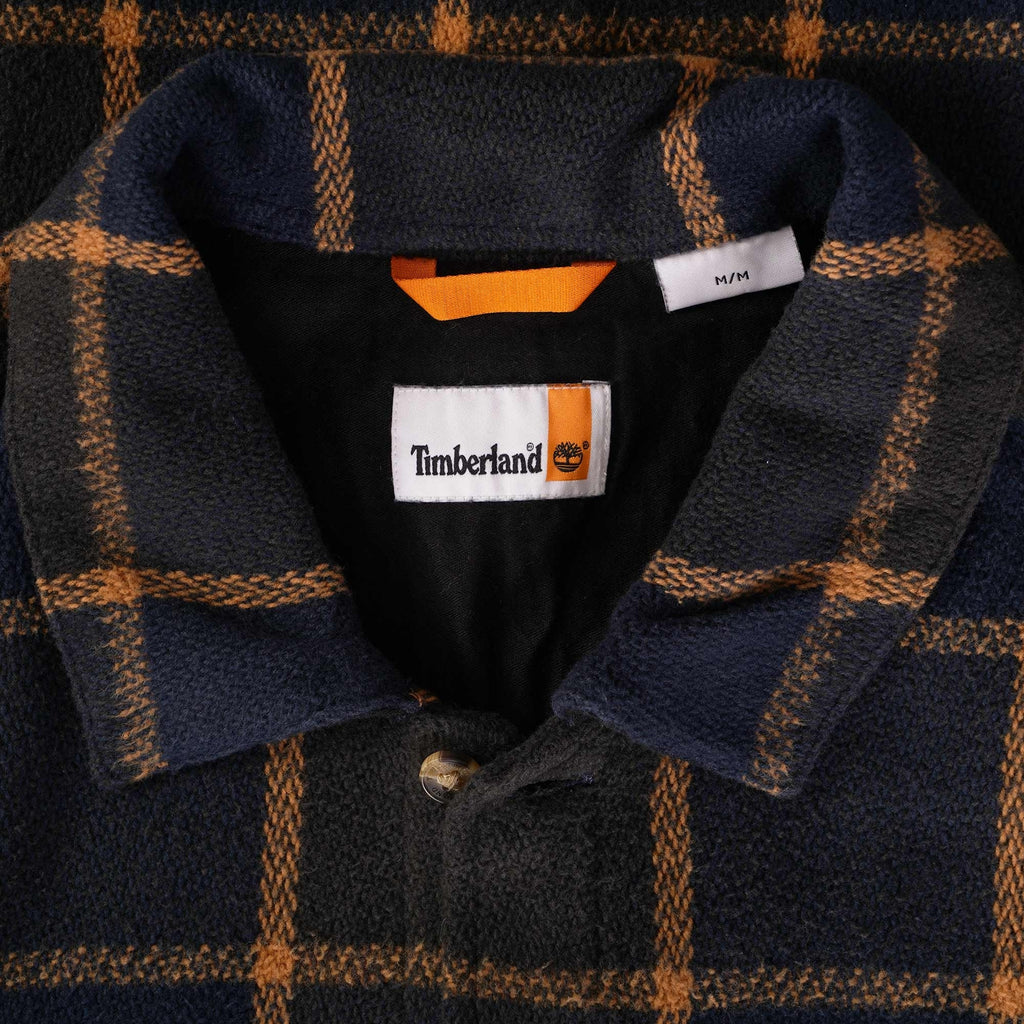 Timberland Plaid Woven Overshirt - Navy/Orange