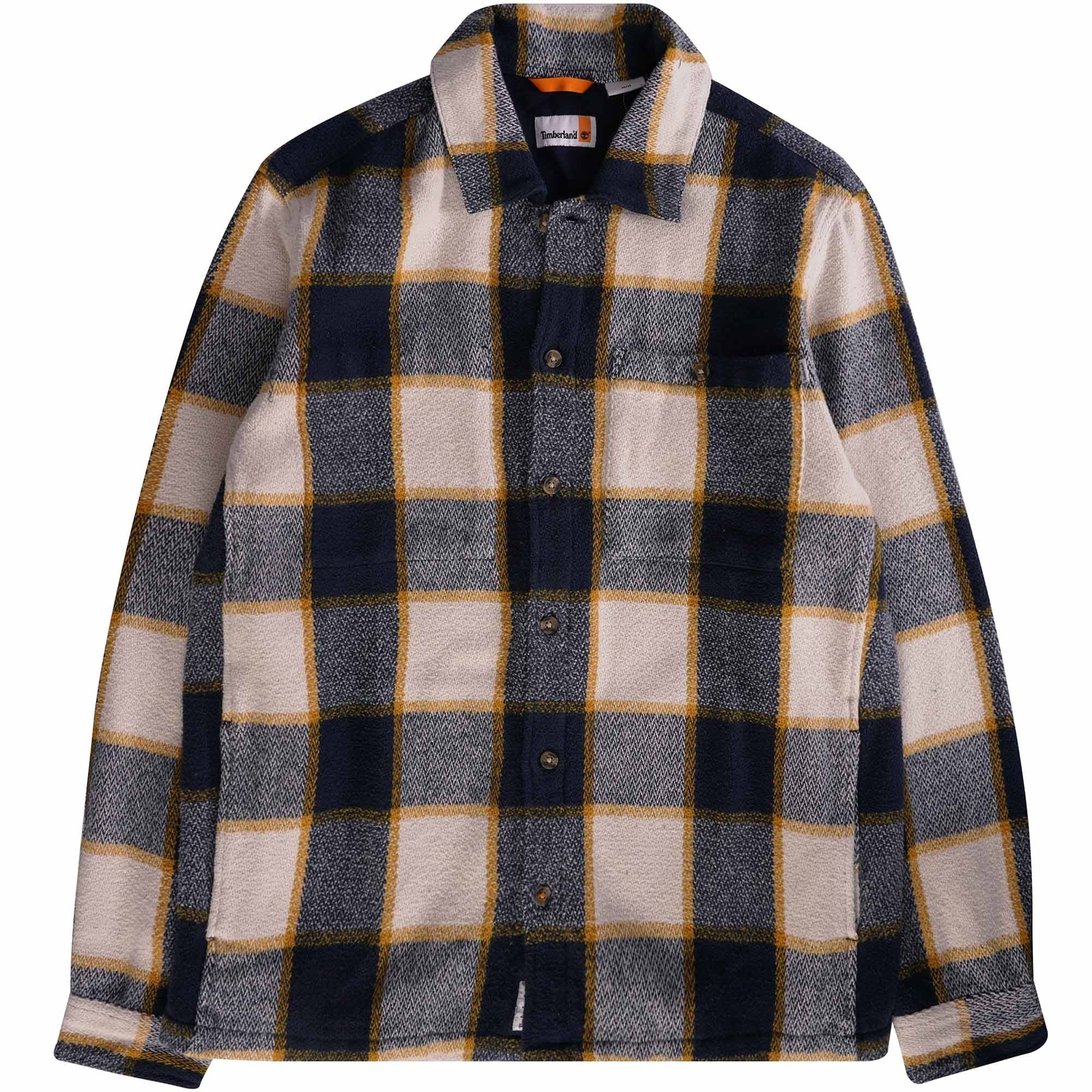 Timberland Plaid Woven Overshirt - Navy/White