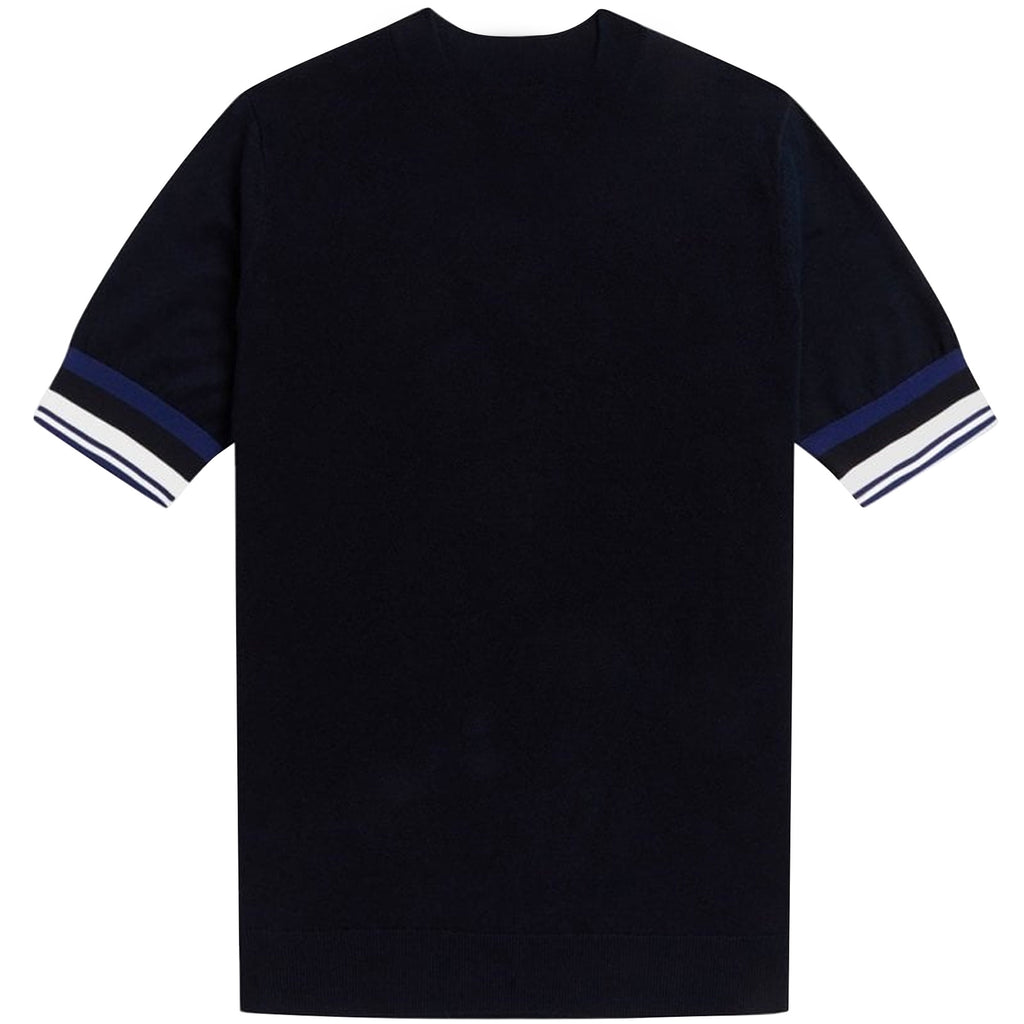 Fred Perry Bold Cuff Knitted T-Shirt - Navy