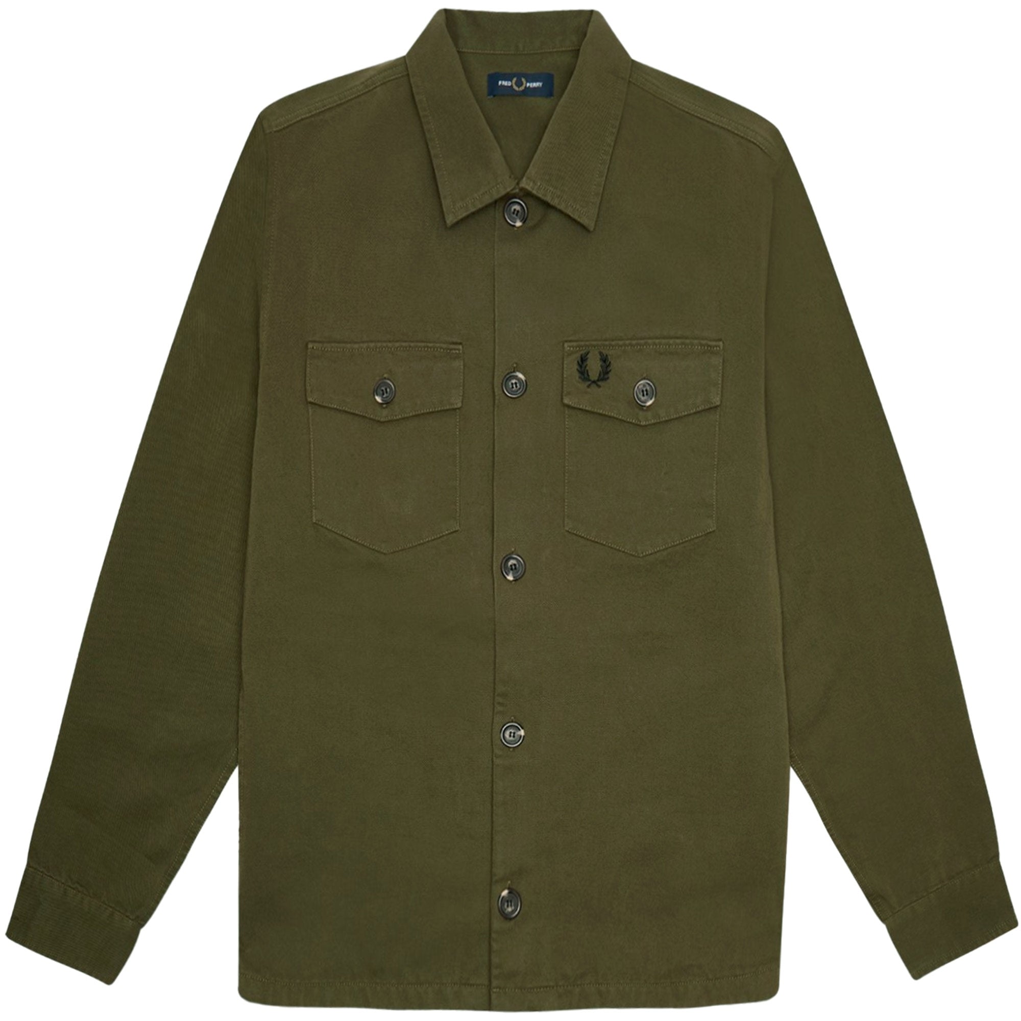 Fred Perry Twill Overshirt - Uniform Green