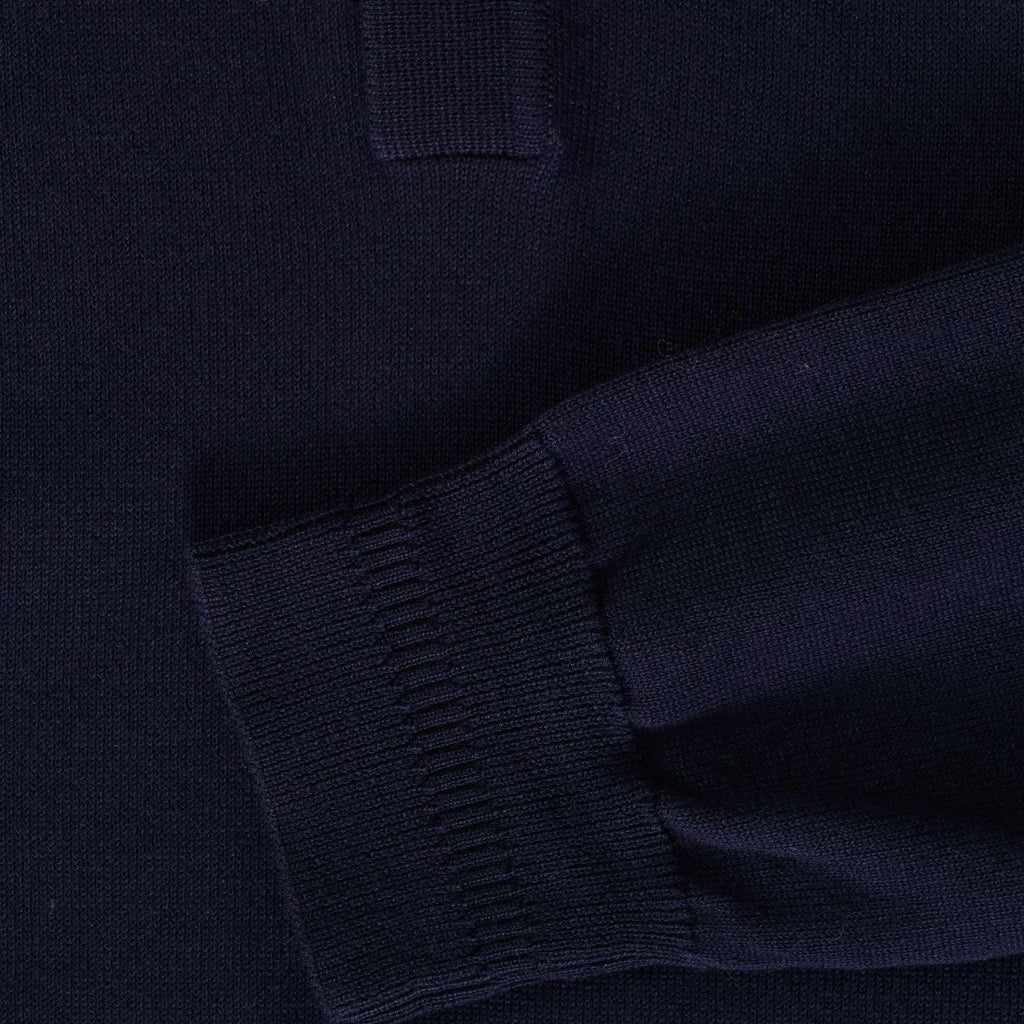 Fred Perry Long Sleeve Knitted Shirt - Navy
