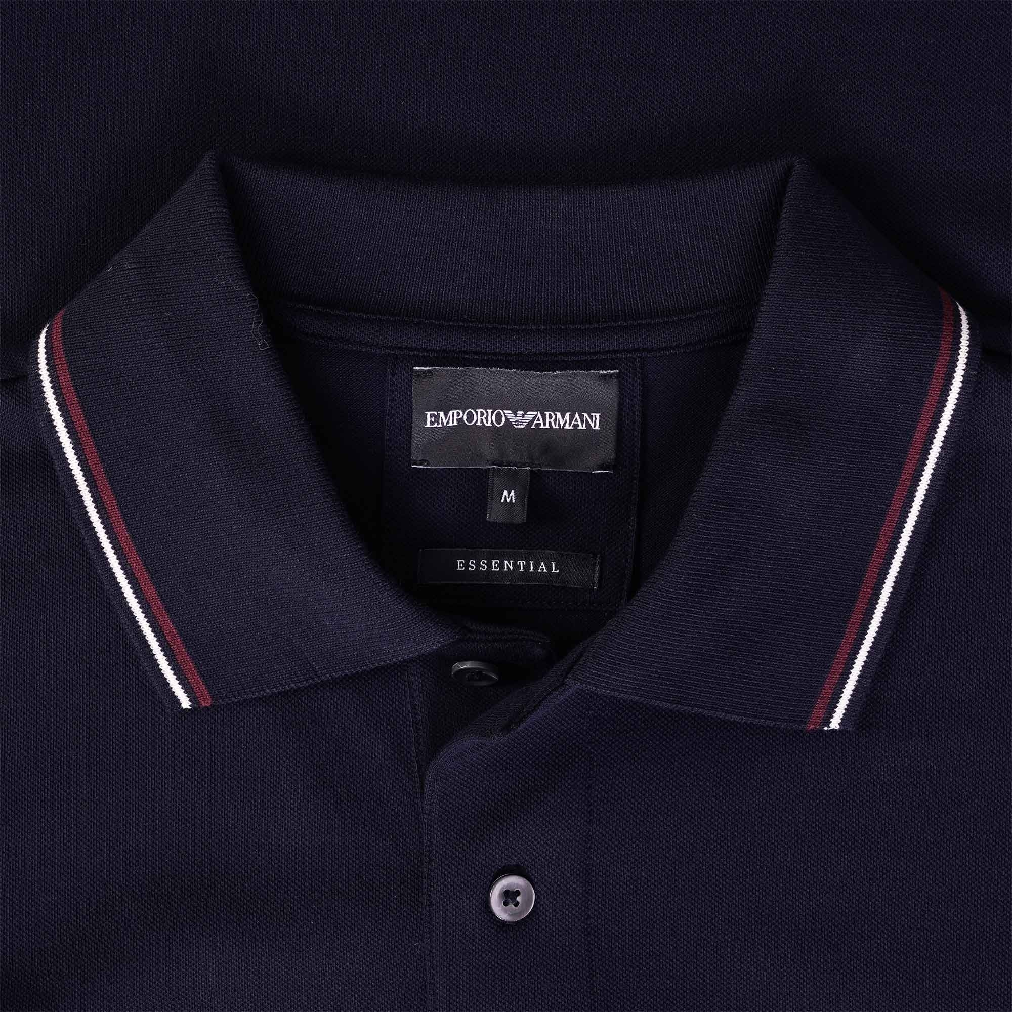 Emporio Armani Stretch piqu polo shirt - Blue Navy