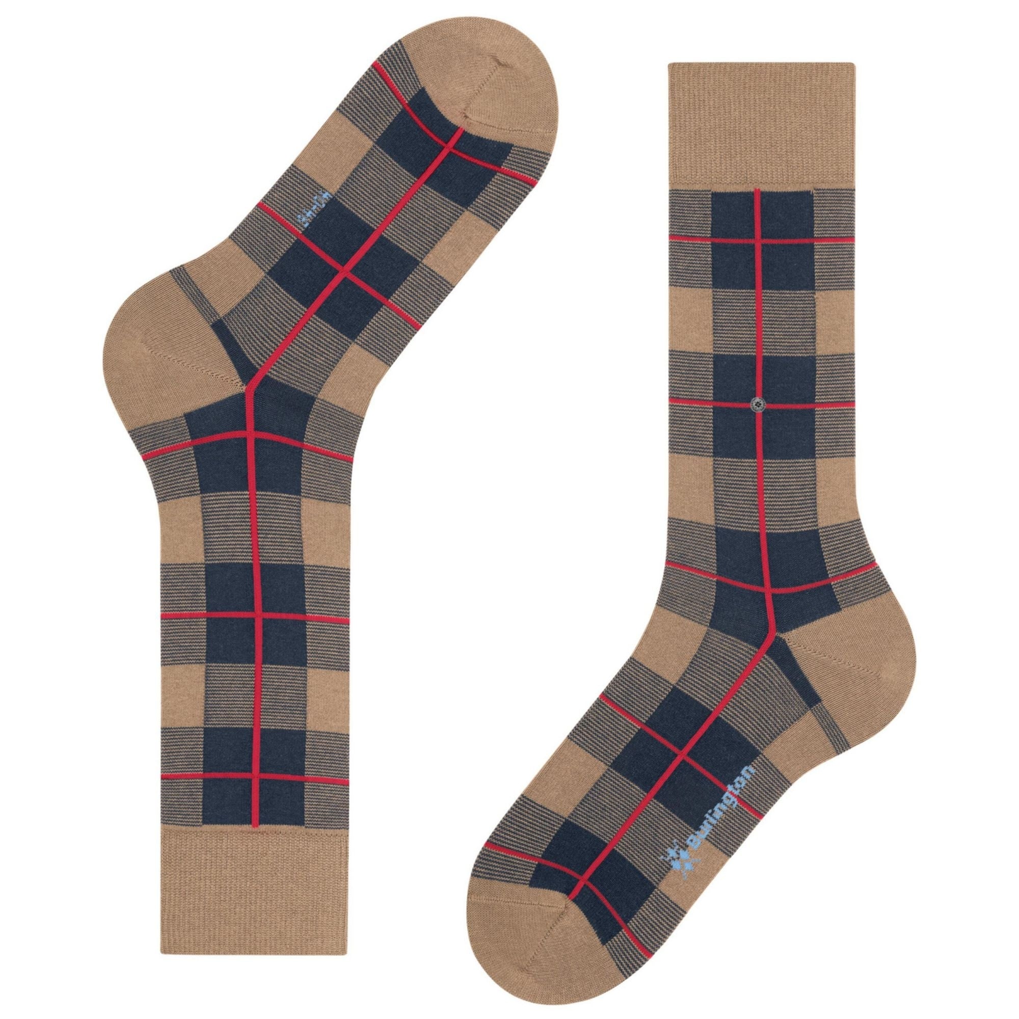 Burlington Socks Lodge Socks - Beige/Navy