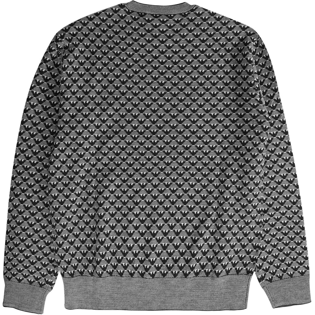 Emporio Armani Jacquard Virgin wool jumper - Eagle/White