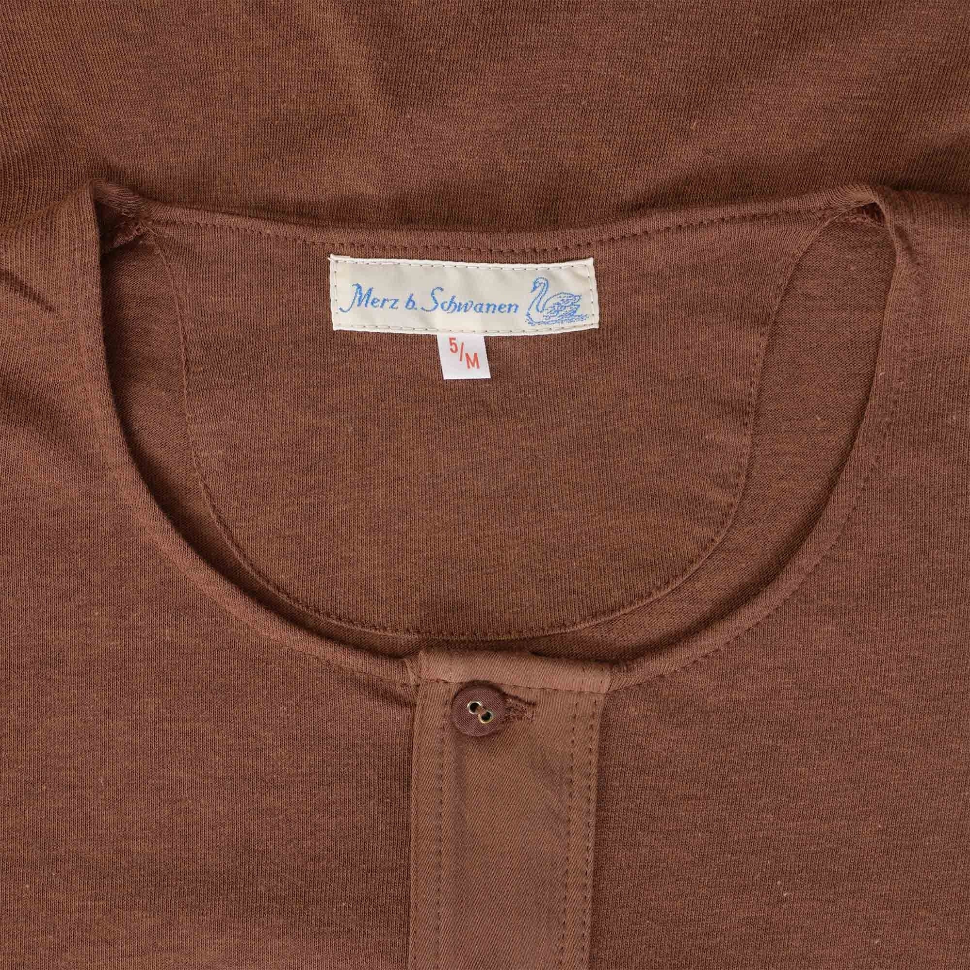 Merz b Schwanen Loopwheeled Henley 5.5oz Top - Tan