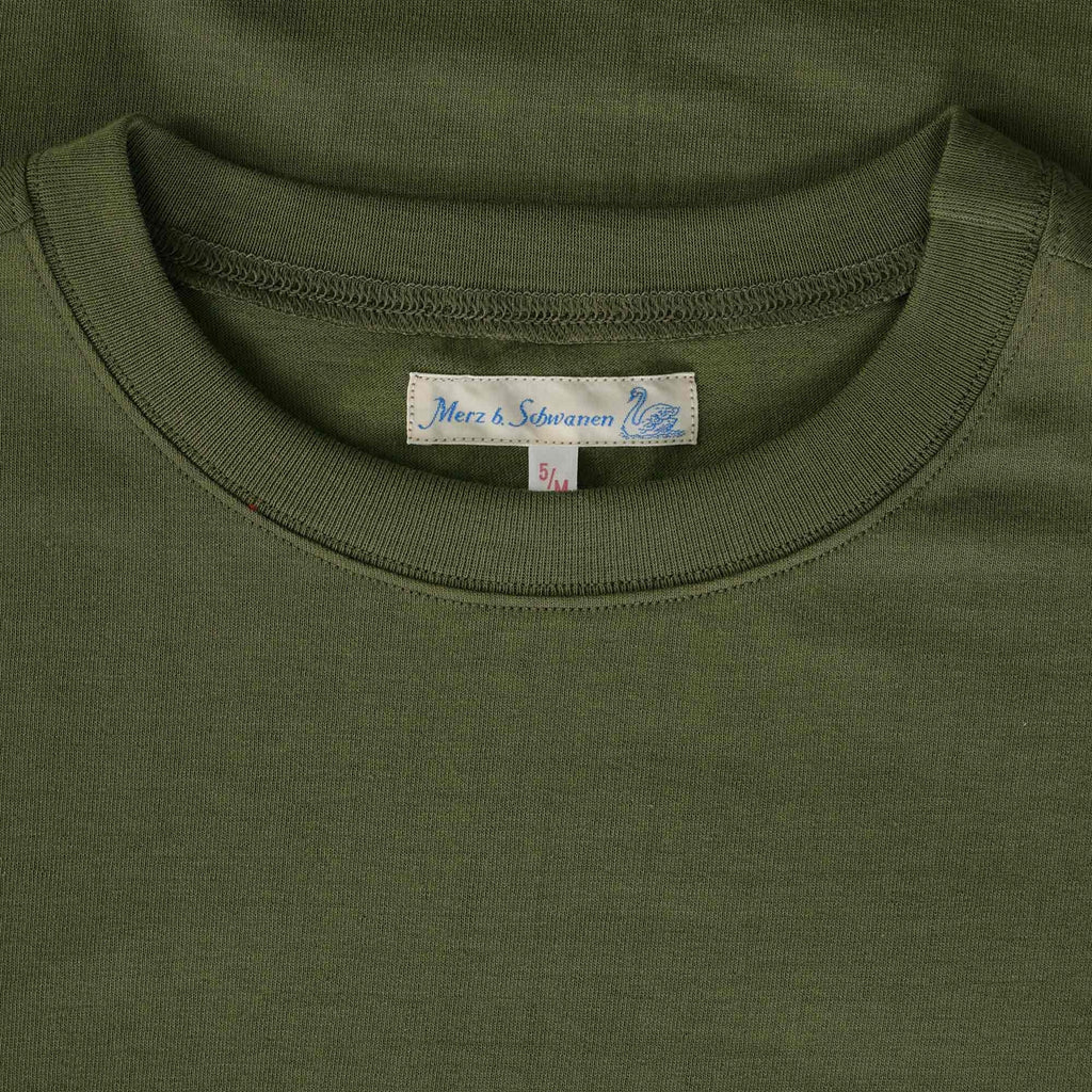 Merz b Schwanen Loopwheeled 5.5oz T-Shirt - Army
