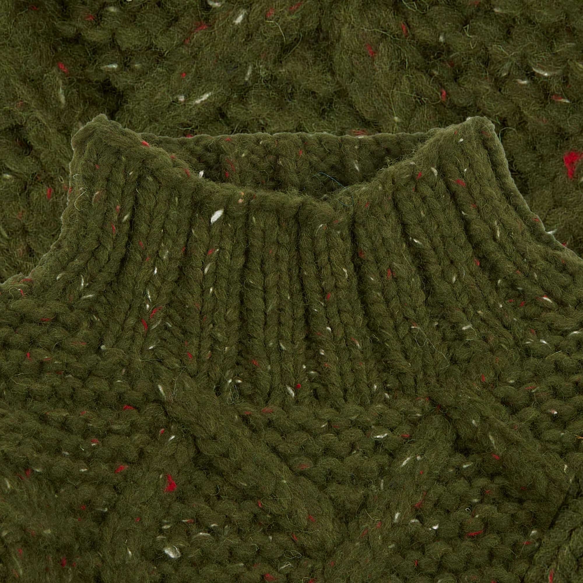 Maharishi Aran Knit Mock Neck Jumper - Olive