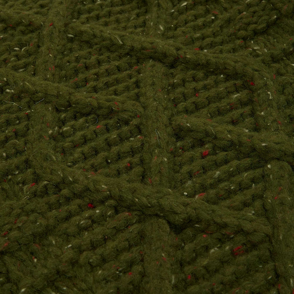 Maharishi Aran Knit Mock Neck Jumper - Olive