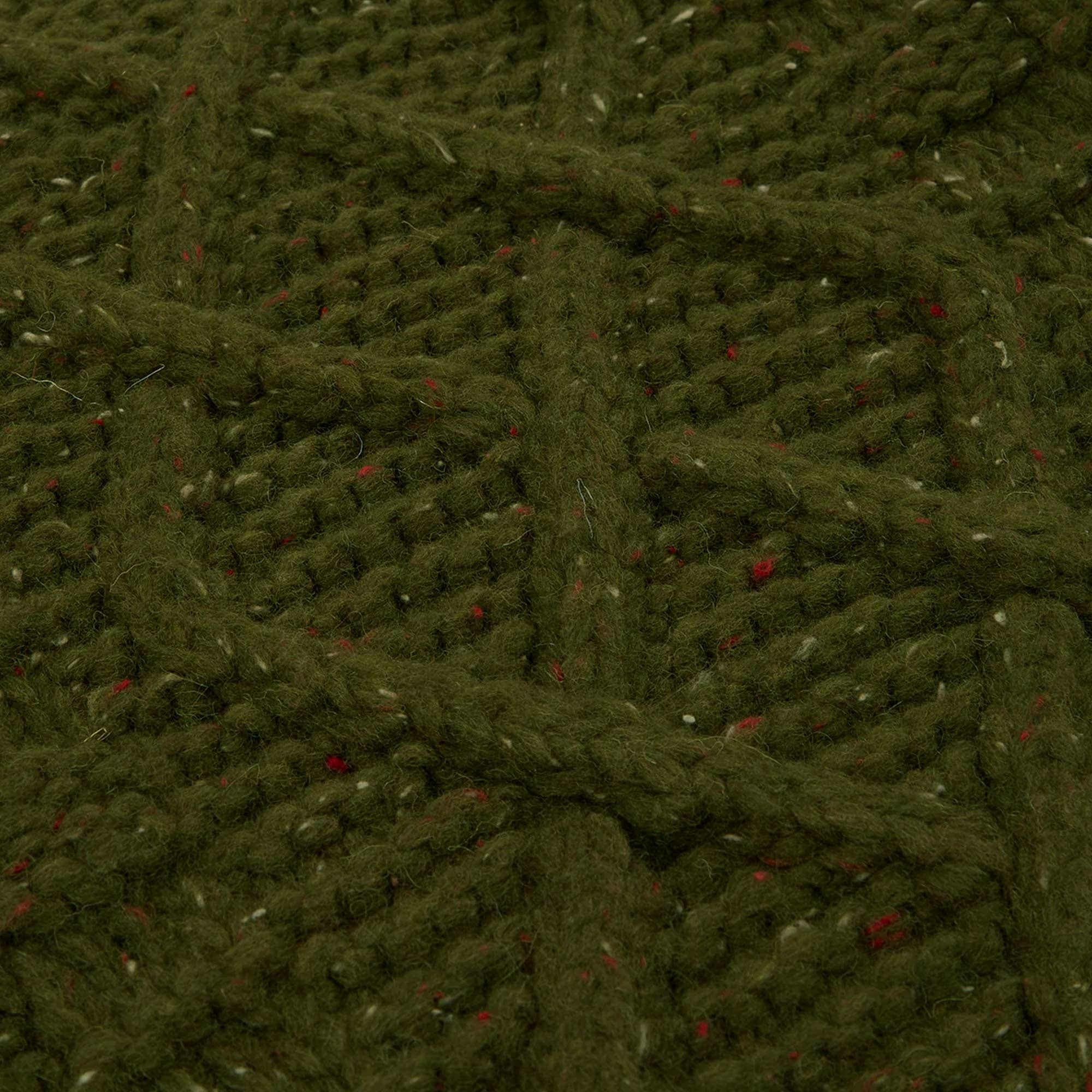 Maharishi Aran Knit Mock Neck Jumper - Olive
