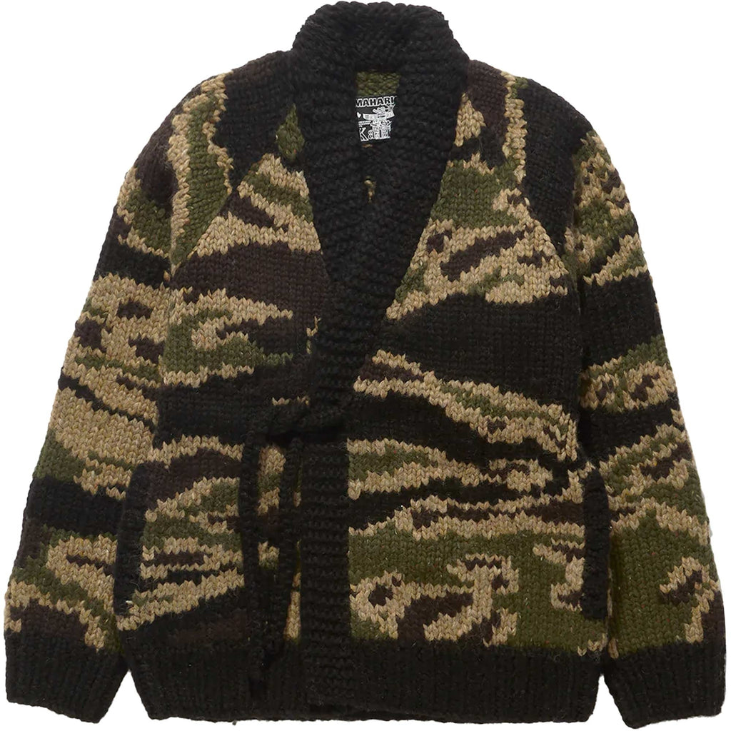 Maharishi Tigerstripe Cowichan Kimono Cardigan - Gold Tiger