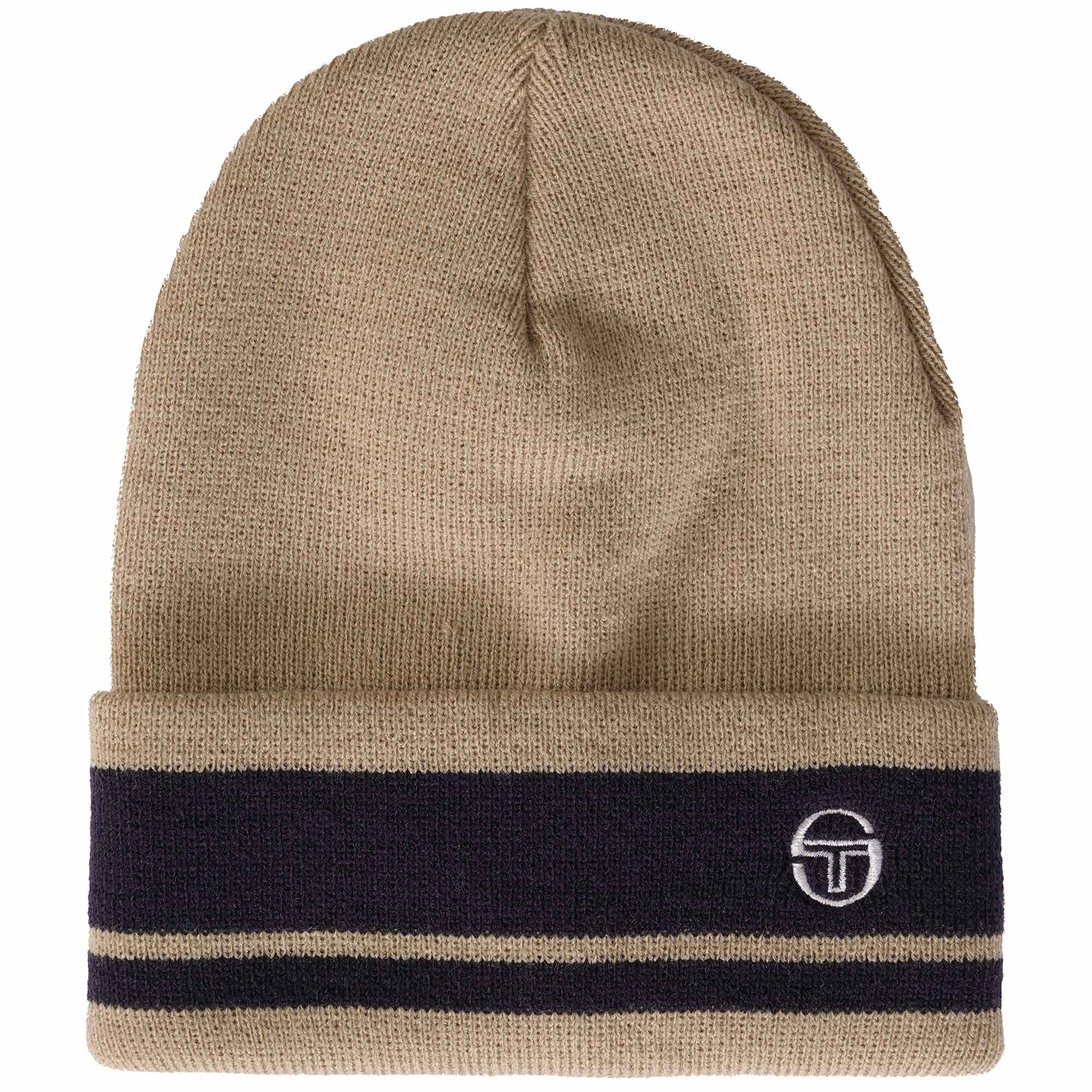 Sergio Tacchini Sellars Turn Up Beanie - Buttercream/Maritime Blue