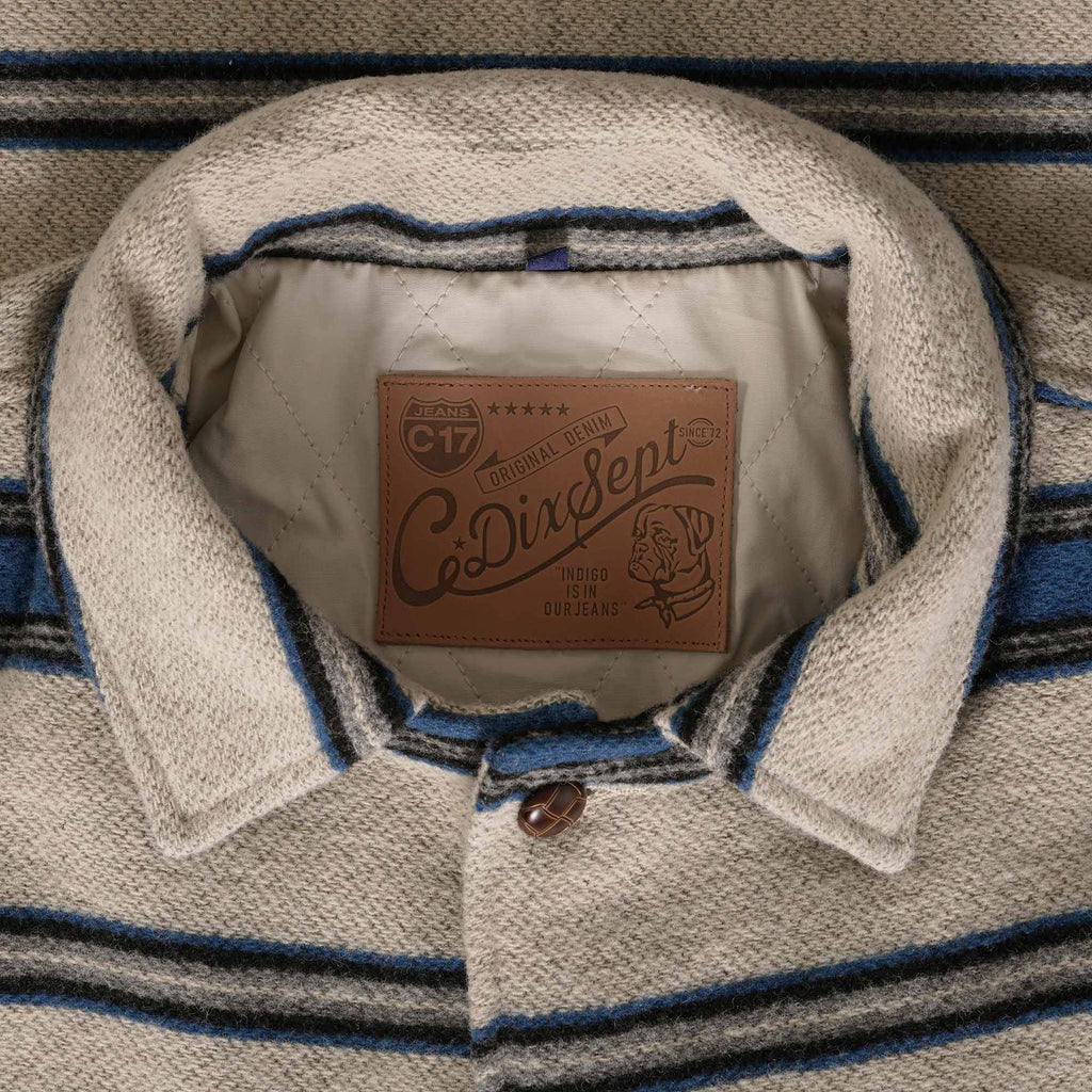 C17 Jeans Malbro Stripe Quilt lined Jacket - Natural