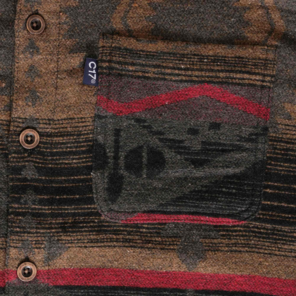 C17 Jeans Navajo Overshirt - Brown/Red