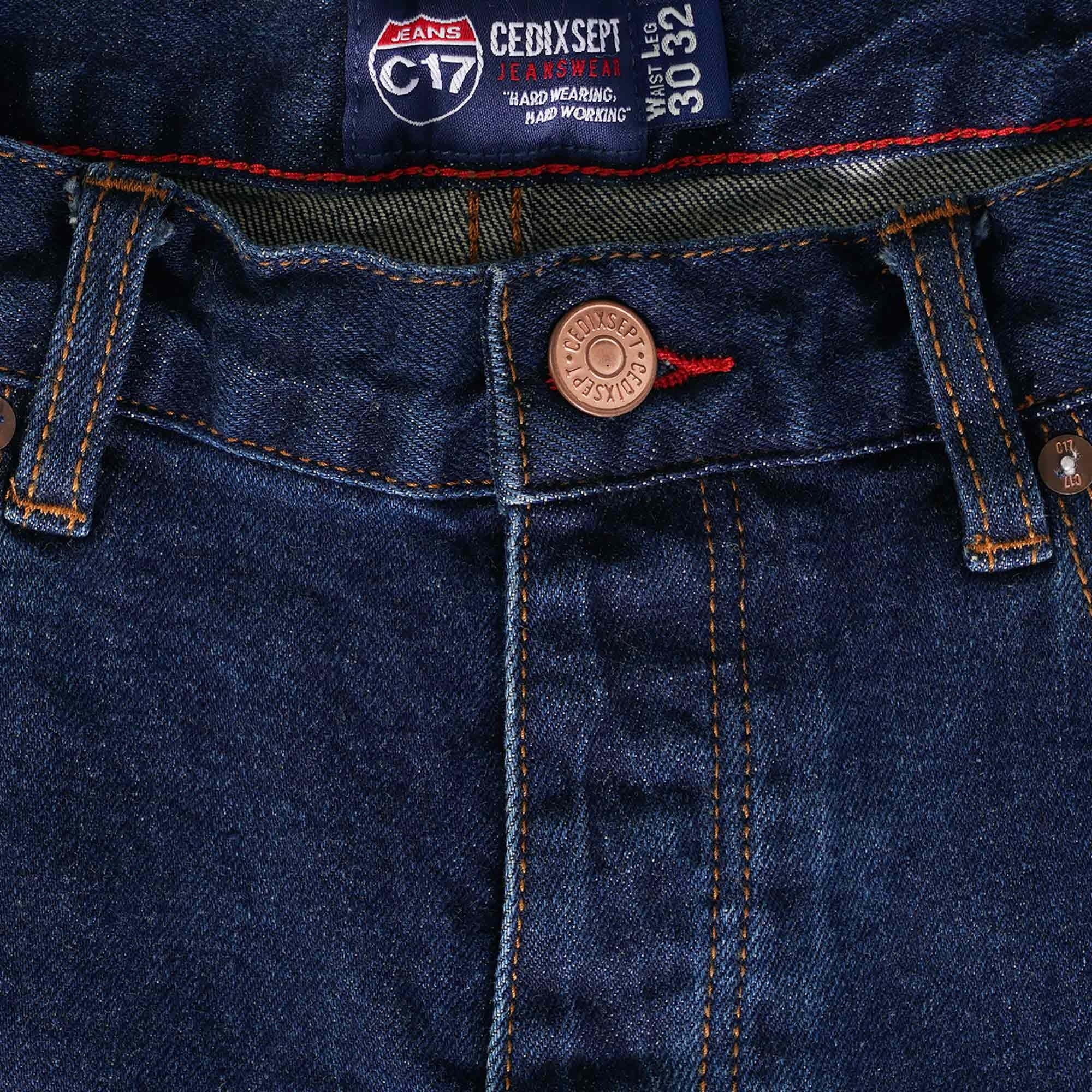 C17 Jeans Original Loose Fit Red Selvedge Denim - Mid Wash