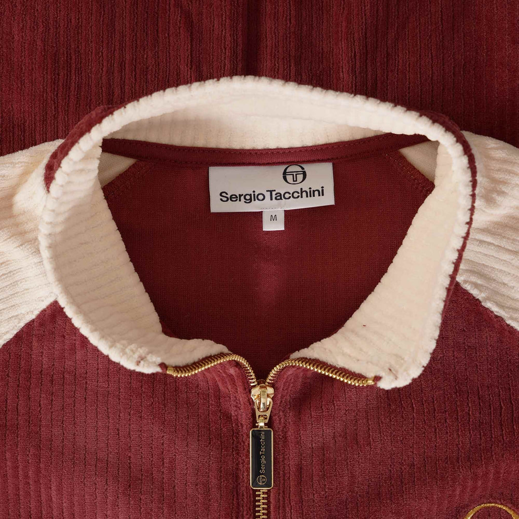 Sergio Tacchini Orion Rib Track Top - Merlot/Buttercream