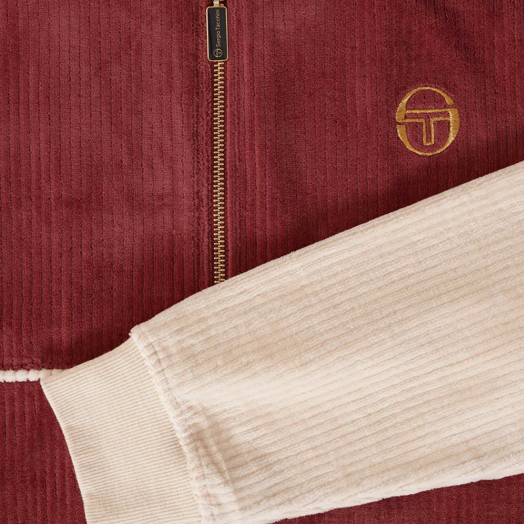 Sergio Tacchini Orion Rib Track Top - Merlot/Buttercream