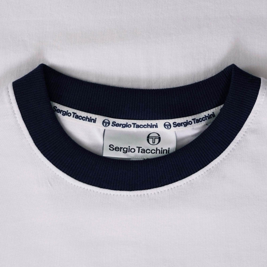 Sergio Tacchini Supermac T-Shirt - White/Adrenaline Rush