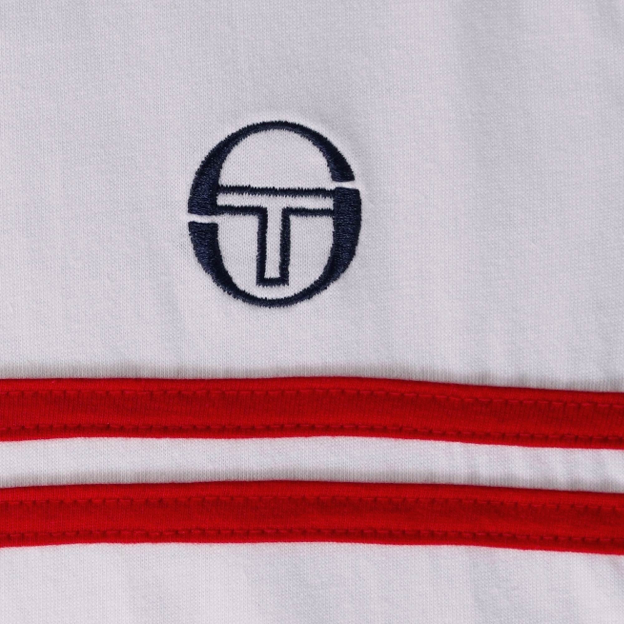Sergio Tacchini Supermac T-Shirt - White/Adrenaline Rush