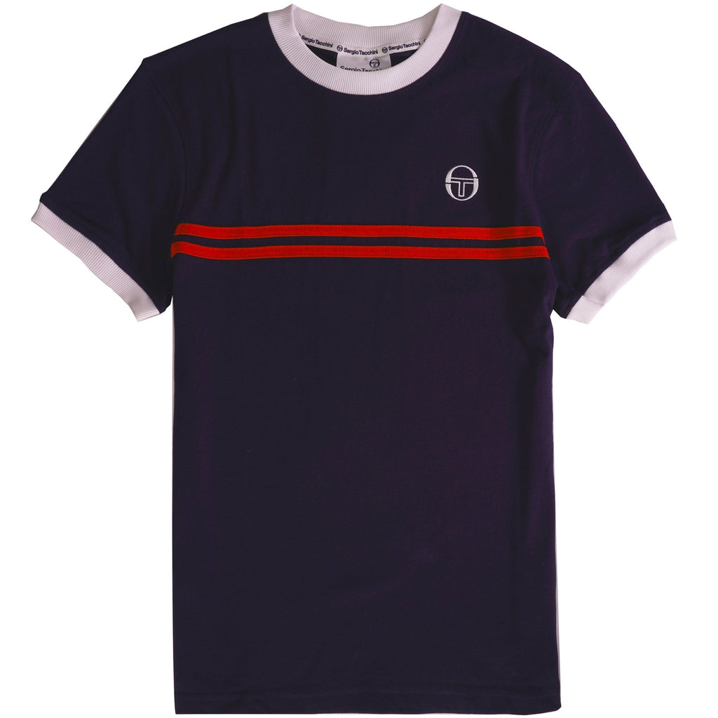 Sergio Tacchini Supermac T-Shirt - Maritime Blue/Adrenaline Rush