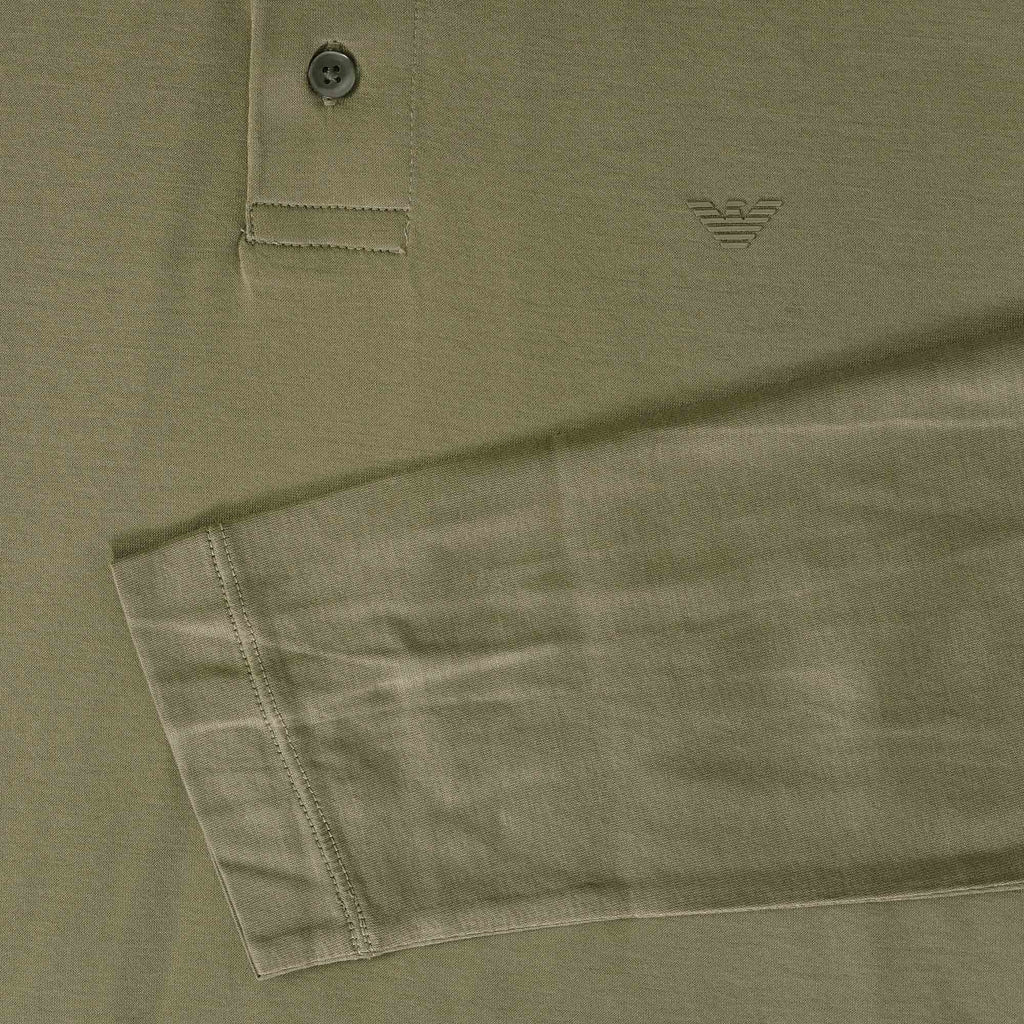 Emporio Armani Long Sleeve Polo Shirt - Savana