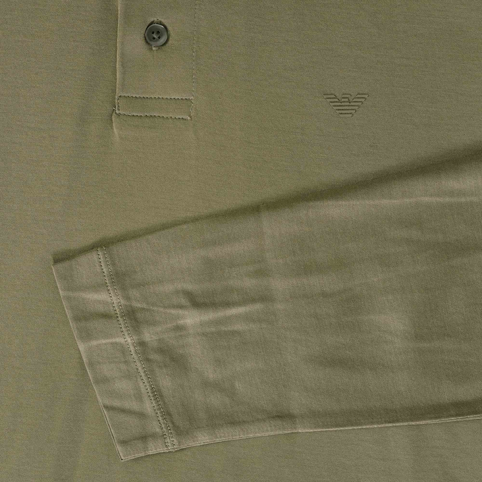 Emporio Armani Long Sleeve Polo Shirt - Savana