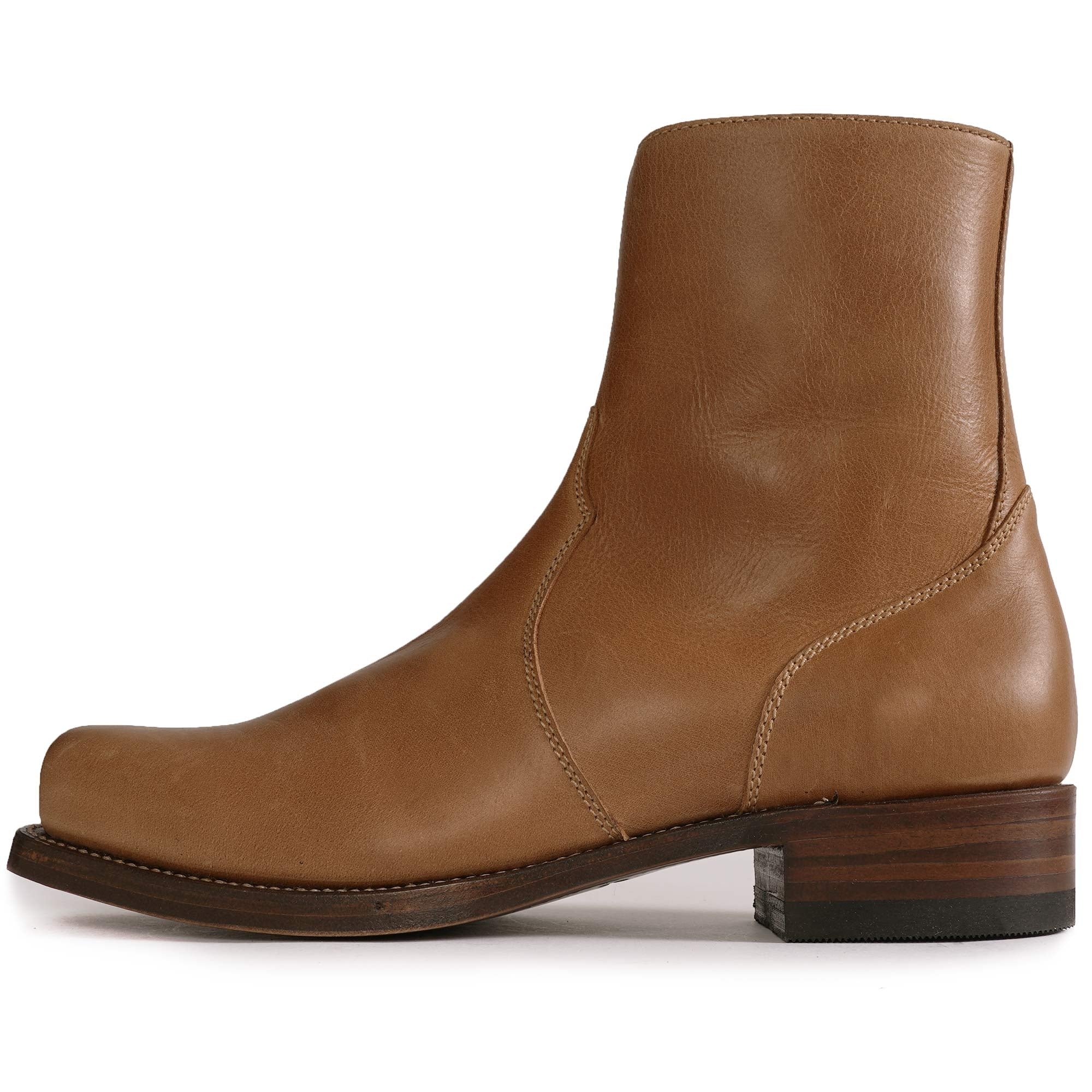 Uncle Bright Square Cuban Chelsea Boot - Teak
