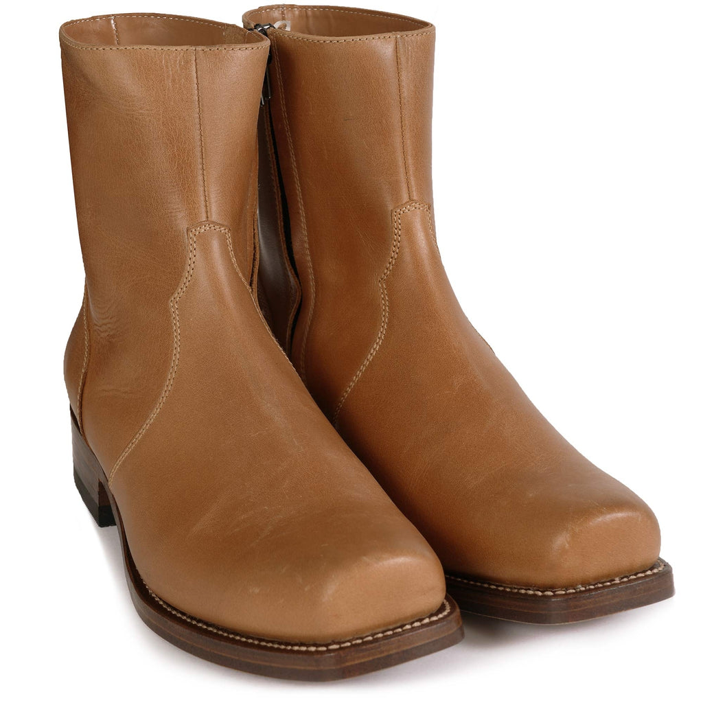 Uncle Bright Square Cuban Chelsea Boot - Teak