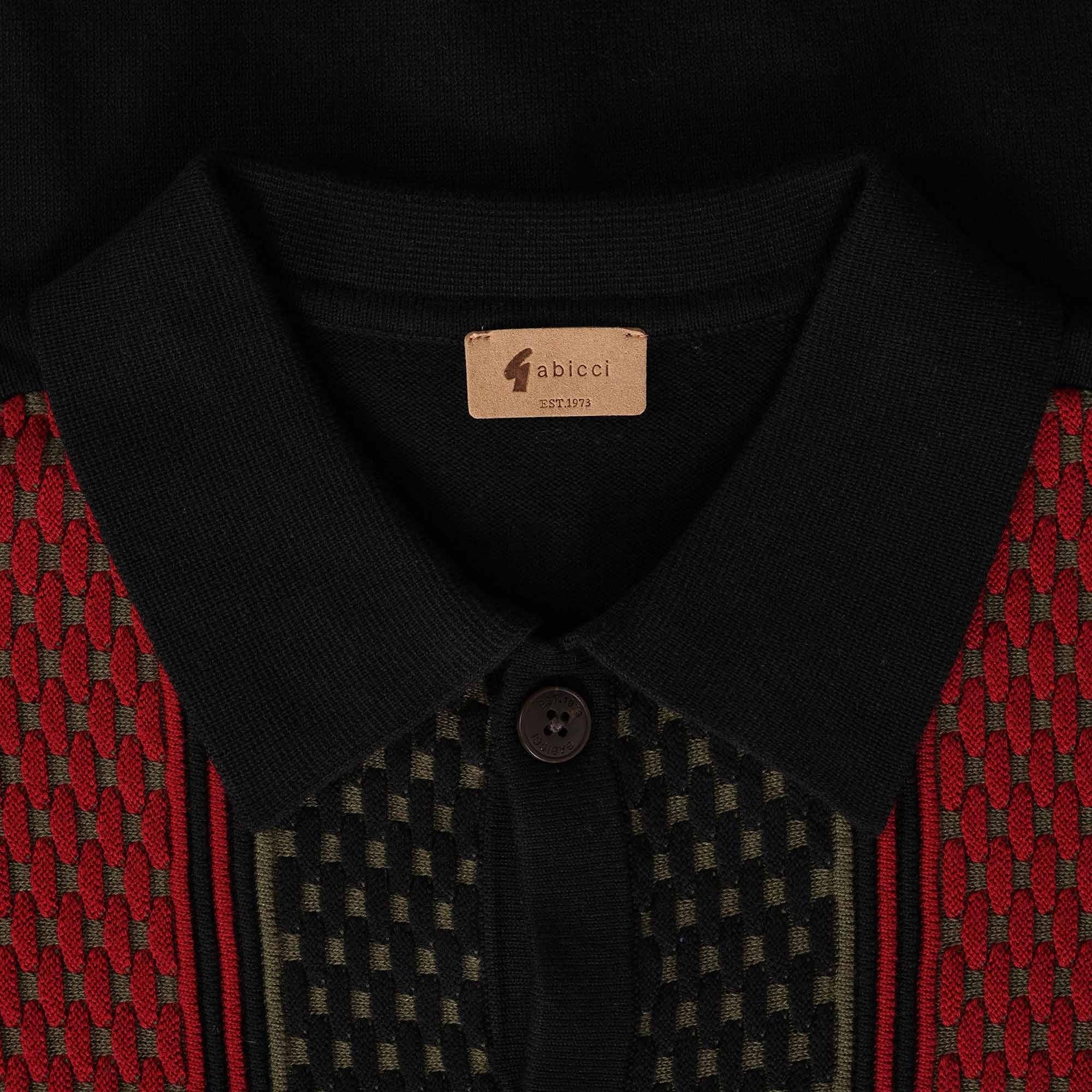 Gabicci Vintage Wishaw Knitted Polo Shirt - Black