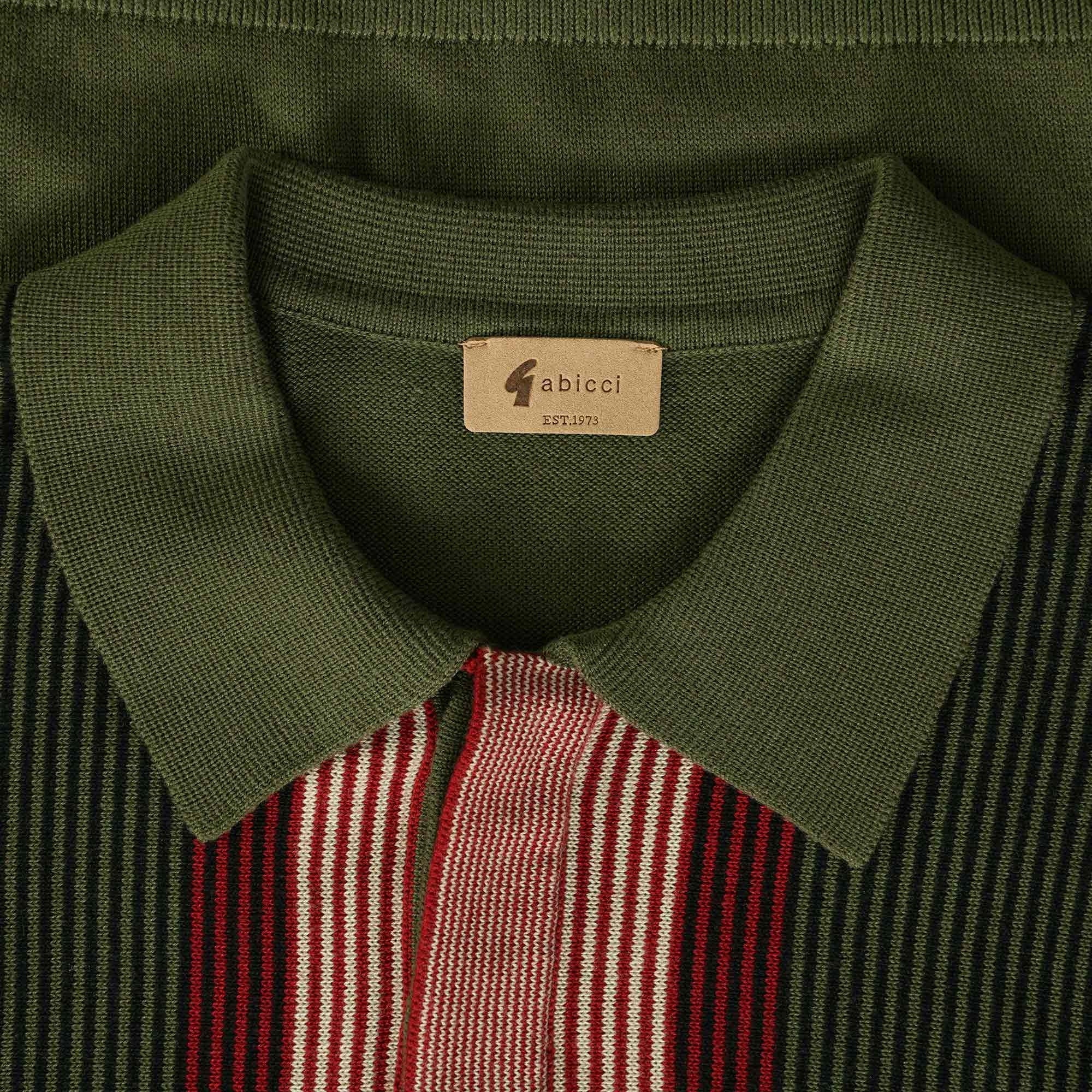 Gabicci Vintage Fiennes Long Sleeve Polo Top - Olivio