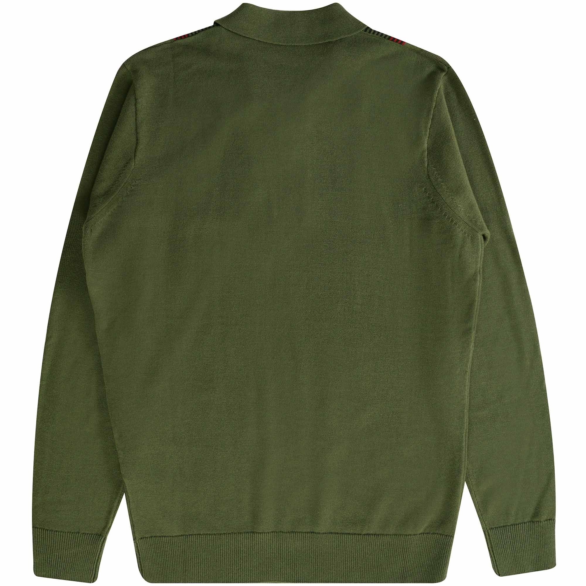 Gabicci Vintage Fiennes Long Sleeve Polo Top - Olivio
