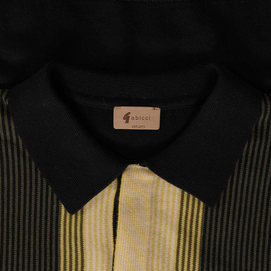 Gabicci Vintage Fiennes Long Sleeve Polo Top - Black