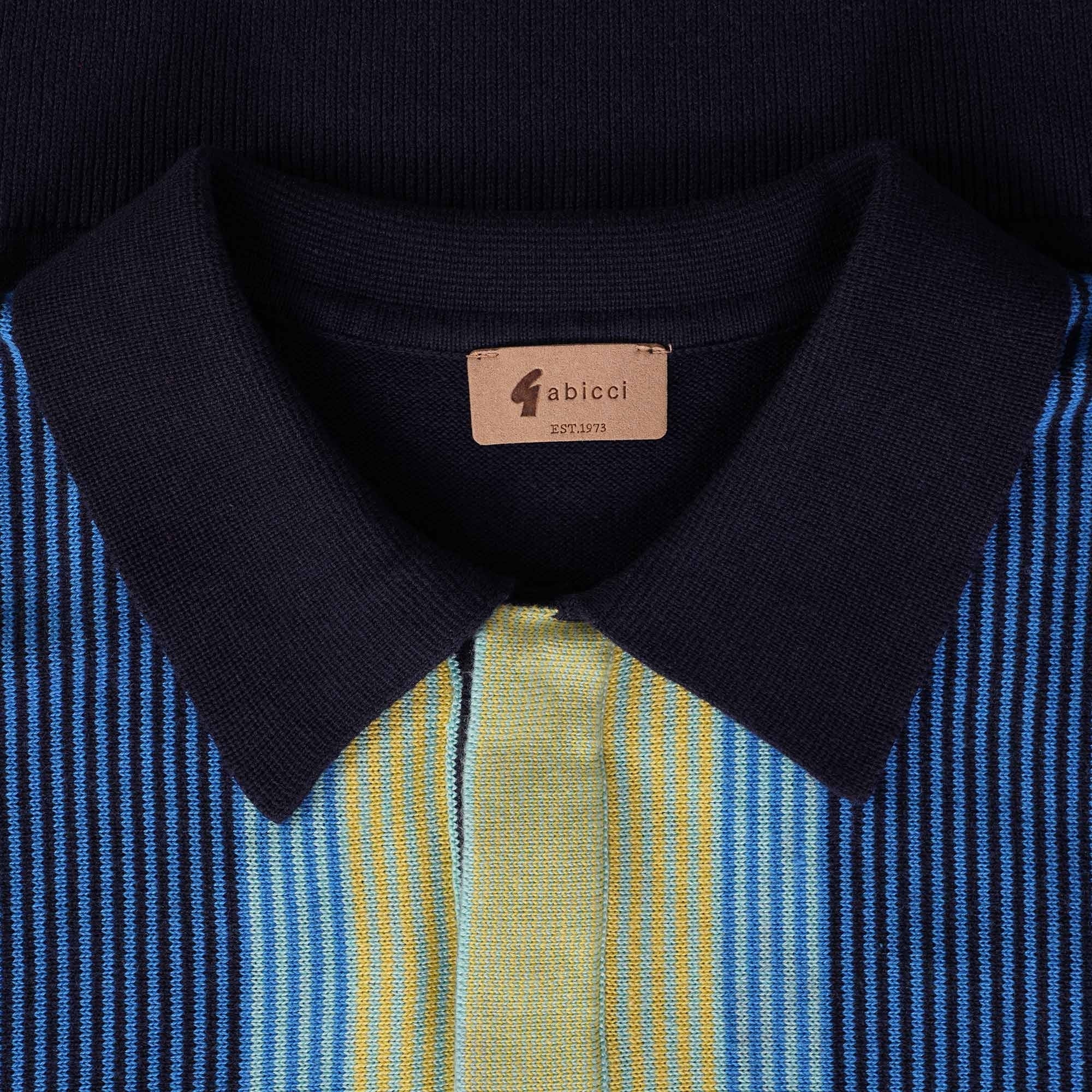 Gabicci Vintage Fiennes Long Sleeve Polo Top - Navy