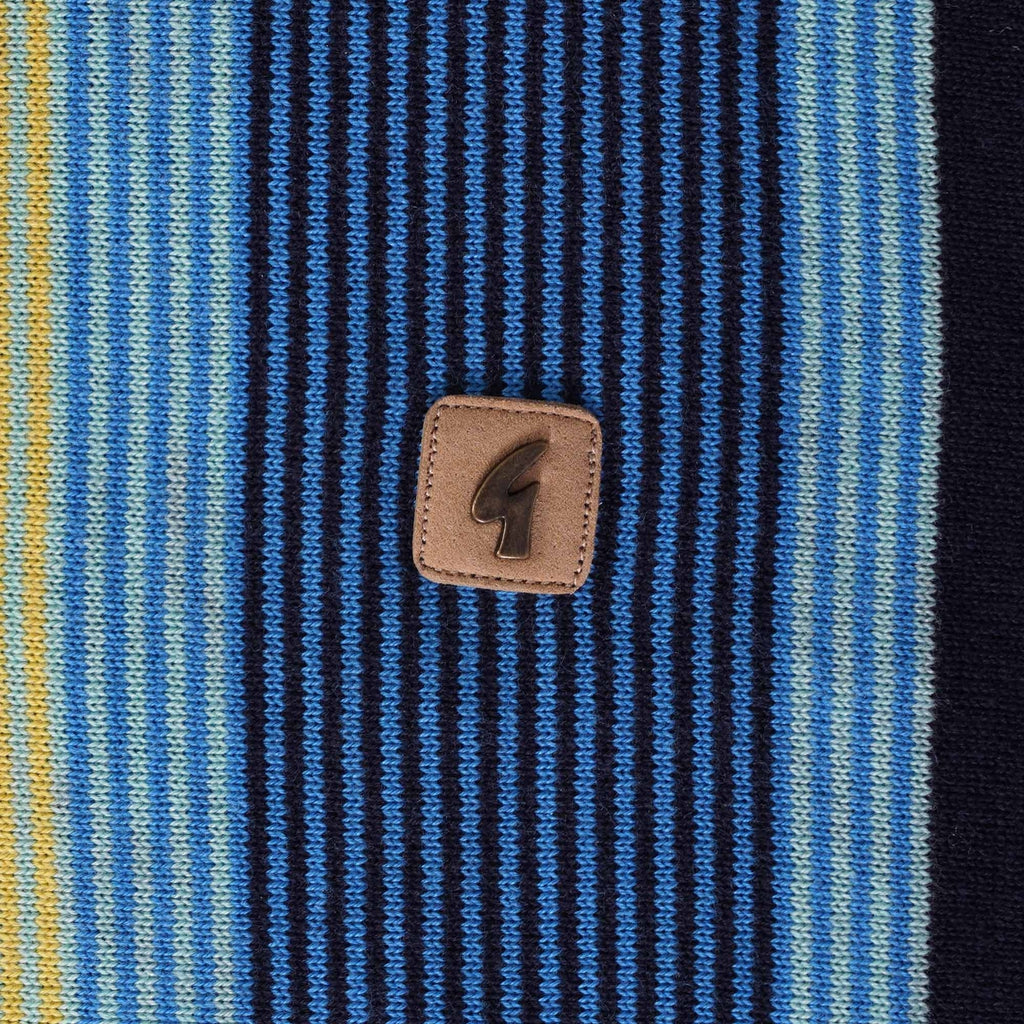 Gabicci Vintage Fiennes Long Sleeve Polo Top - Navy