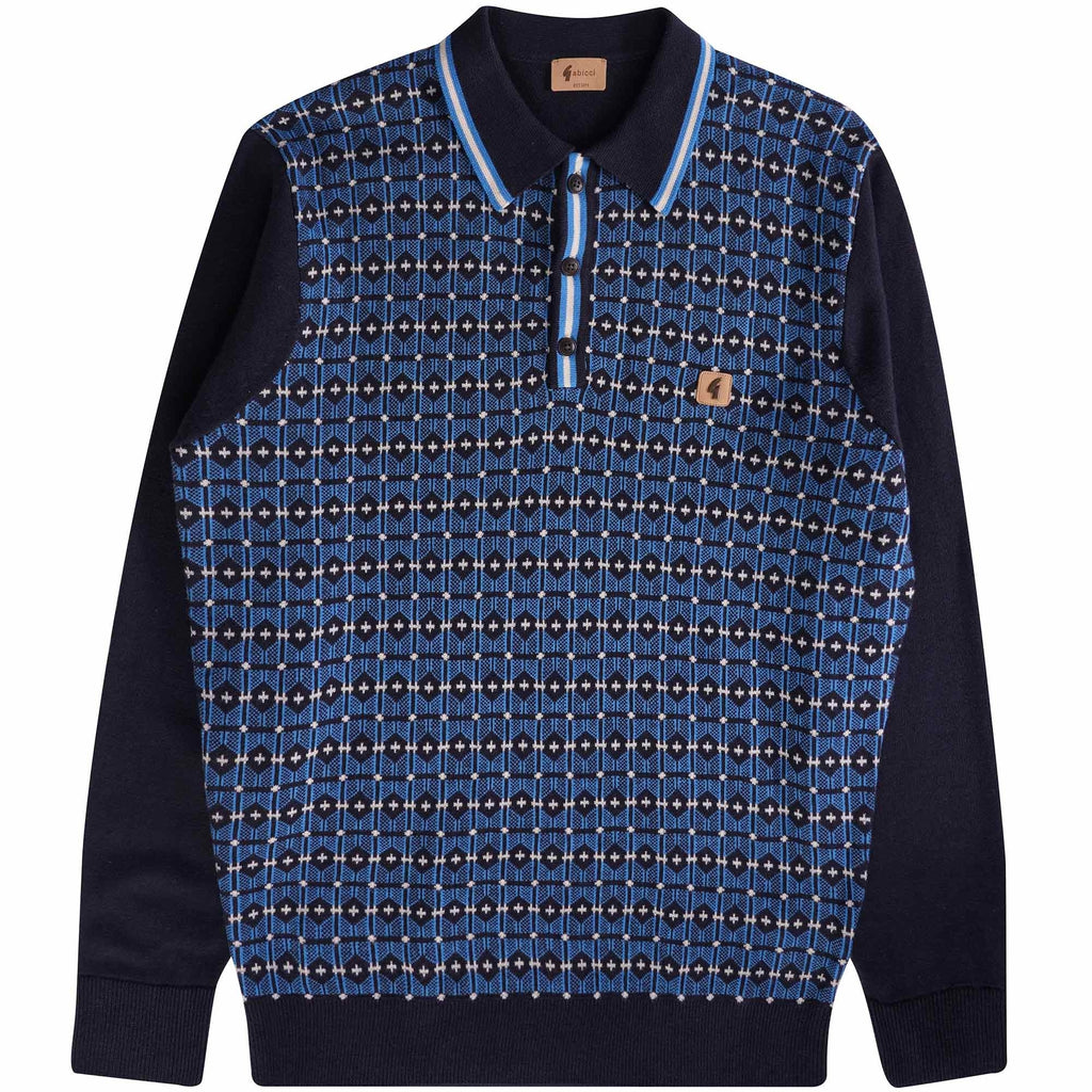 Gabicci Vintage Ernest Polo Shirt- Navy