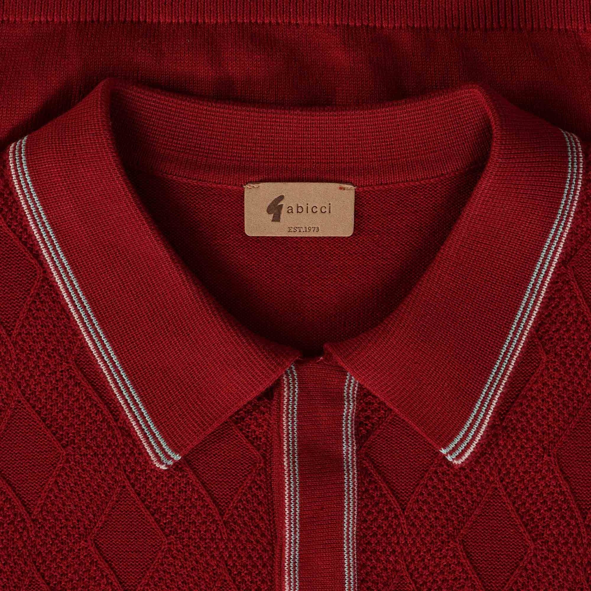 Gabicci Vintage Cannavale Long Sleeve Polo Shirt - Rosso