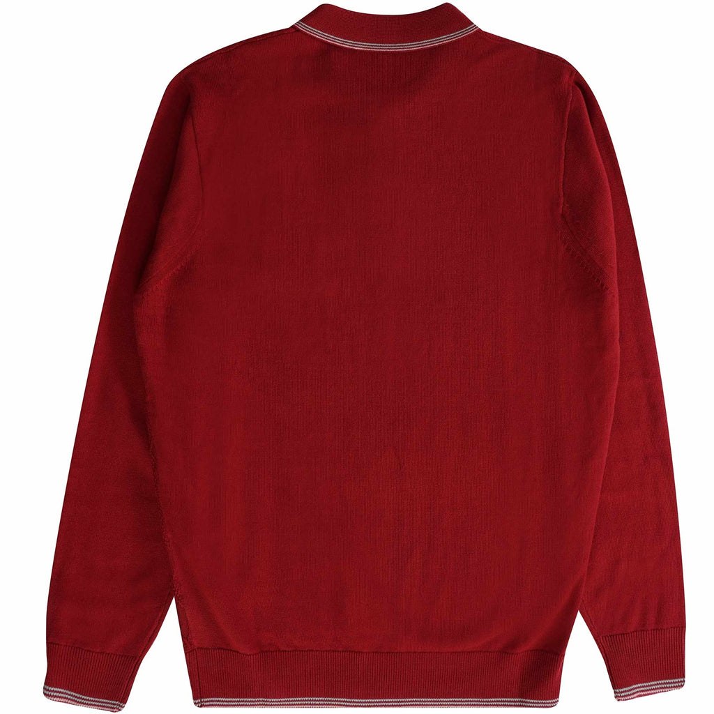 Gabicci Vintage Cannavale Long Sleeve Polo Shirt - Rosso
