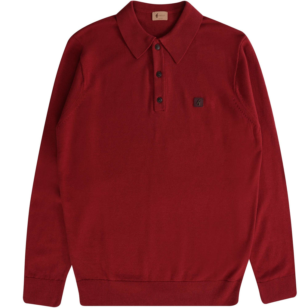 Gabicci Vintage Francesco Knit Polo Top - Rosso
