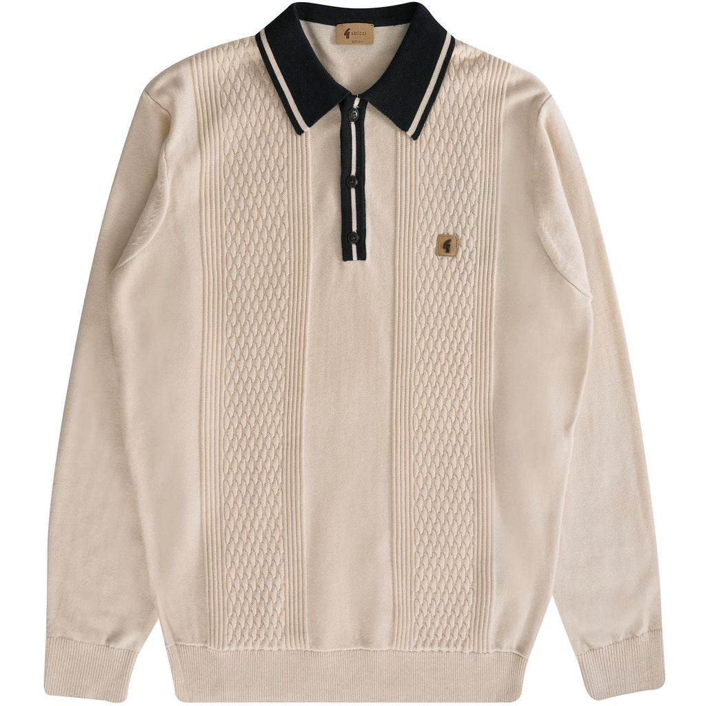 Gabicci Vintage Bethal Knit Polo Top - Cream