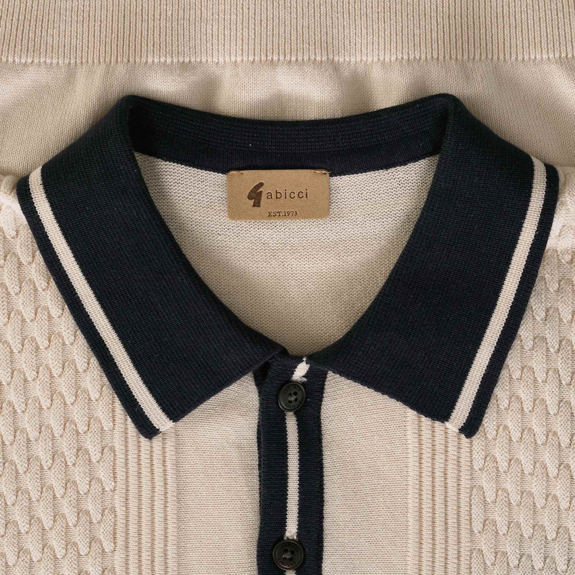 Gabicci Vintage Bethal Knit Polo Top - Cream