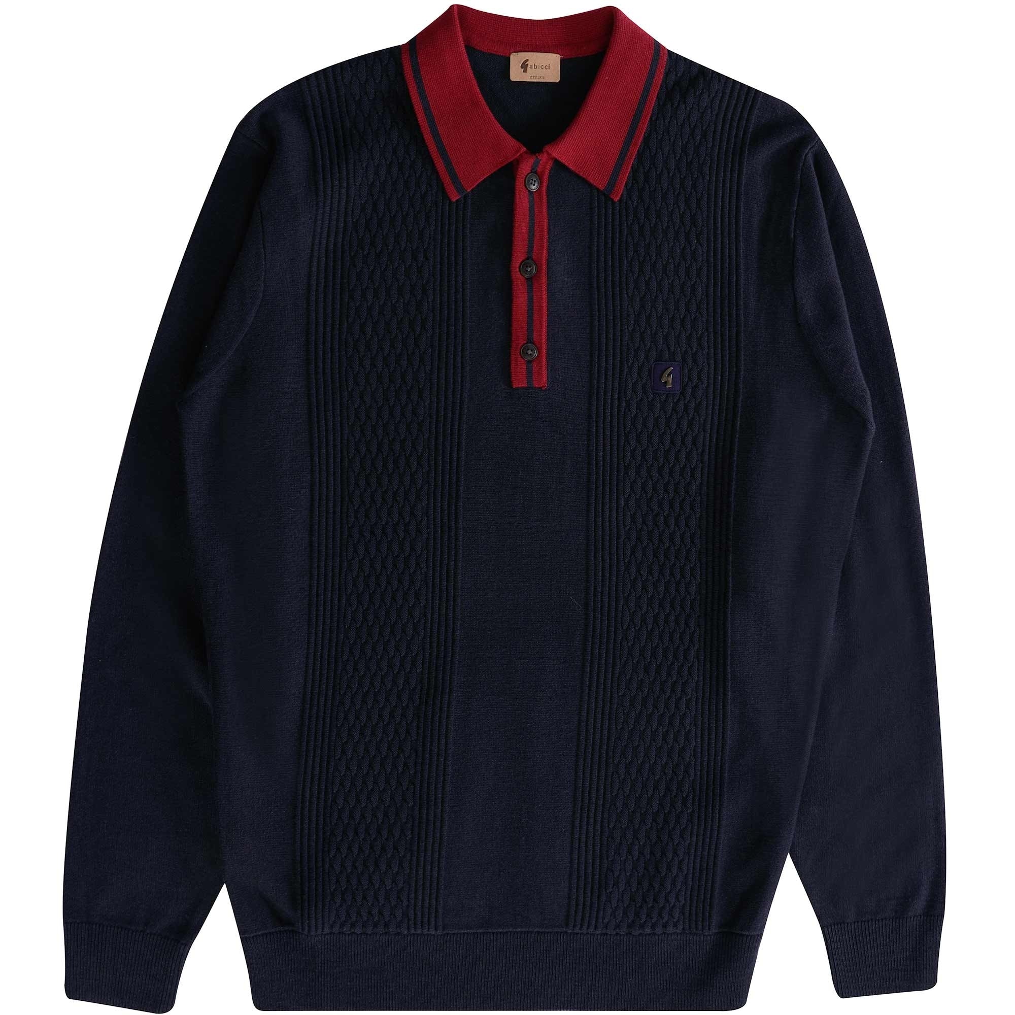 Gabicci Vintage Bethal Knit Polo Top - Navy
