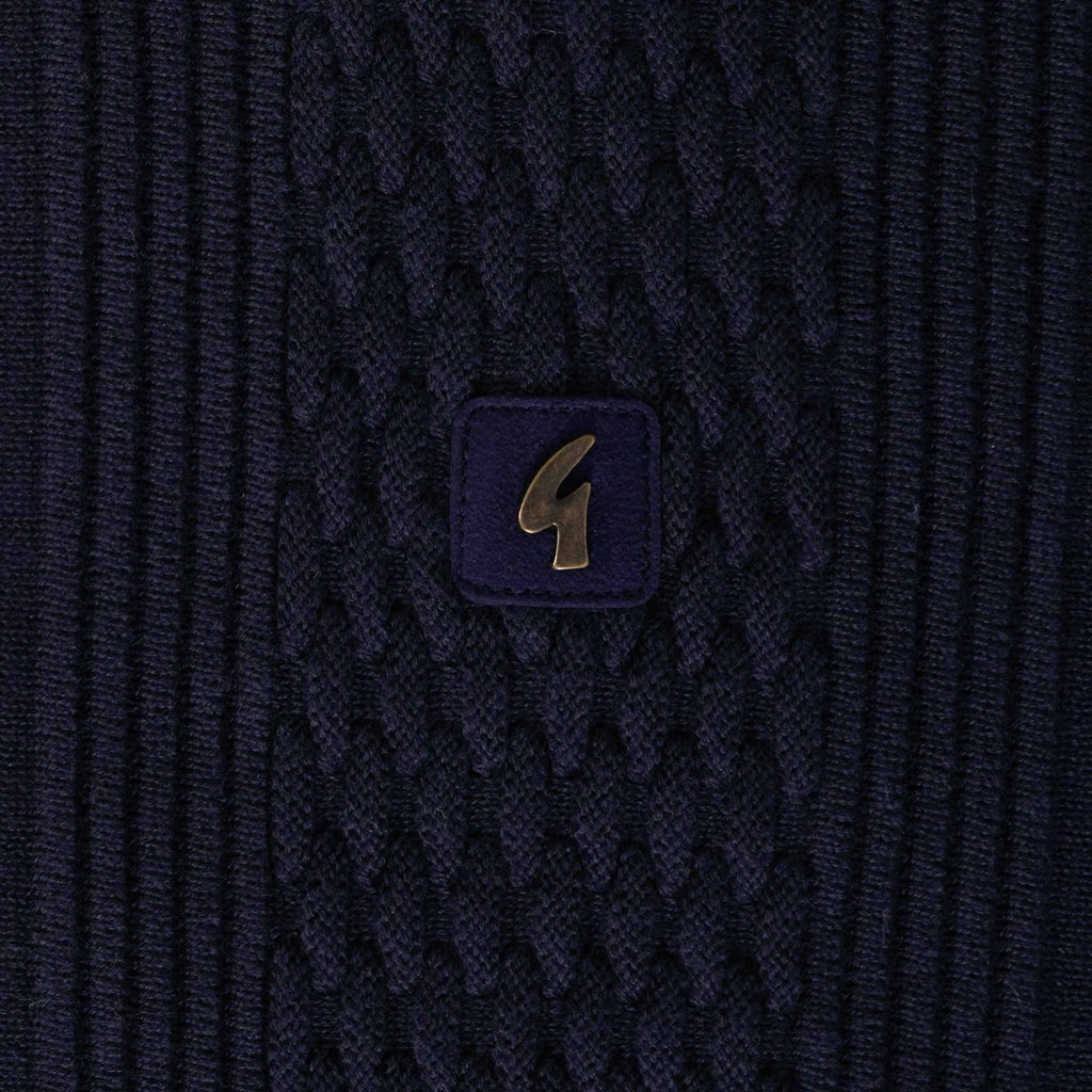 Gabicci Vintage Bethal Knit Polo Top - Navy