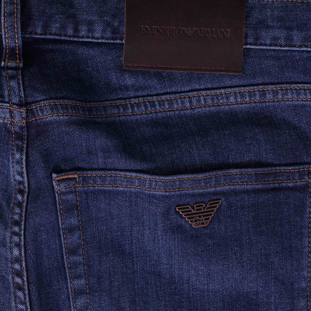 Emporio Armani J45 Regular-fit Comfort-Denim Twill Jeans - Denim Blue
