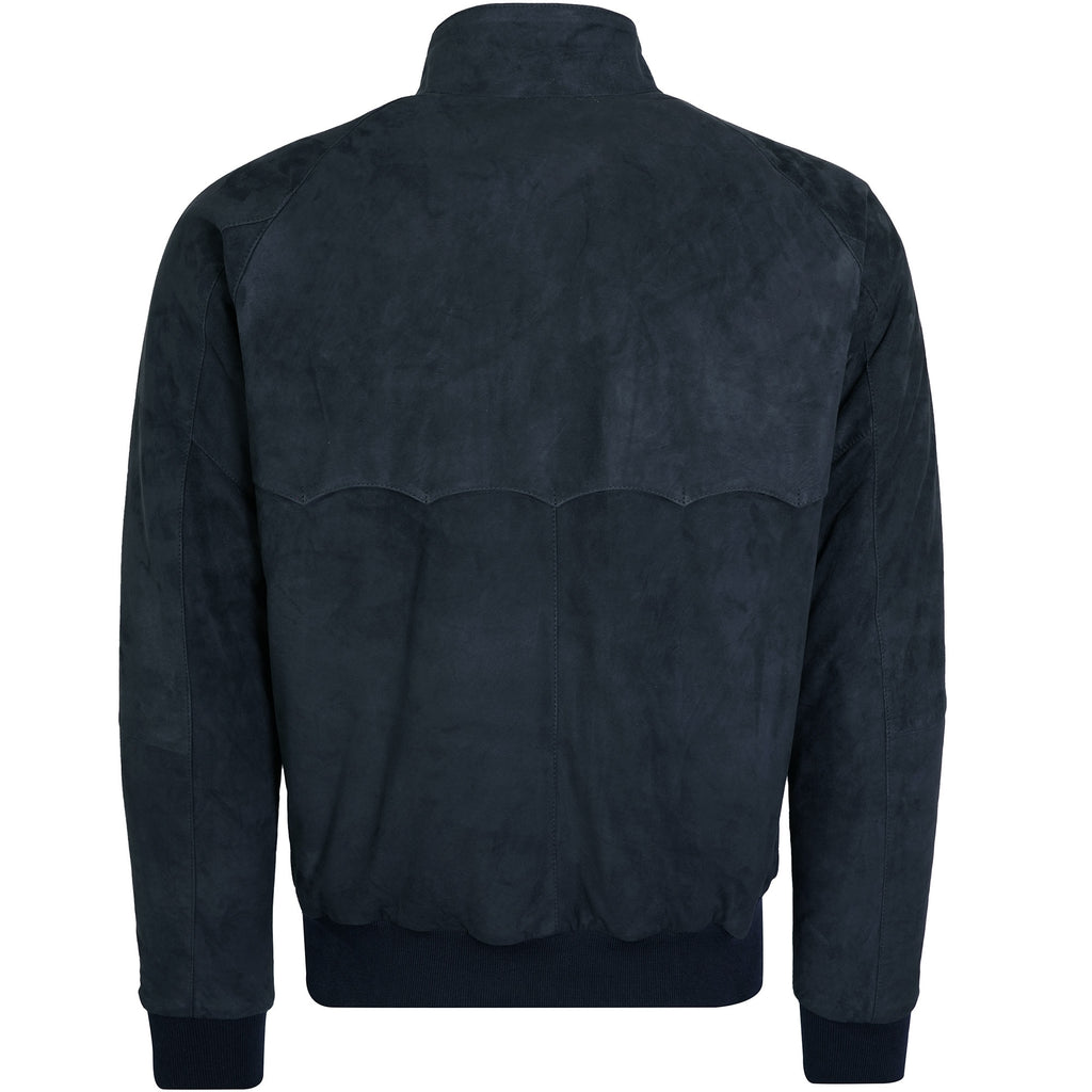 G9 Suede Harrington Jacket - Deep Blue
