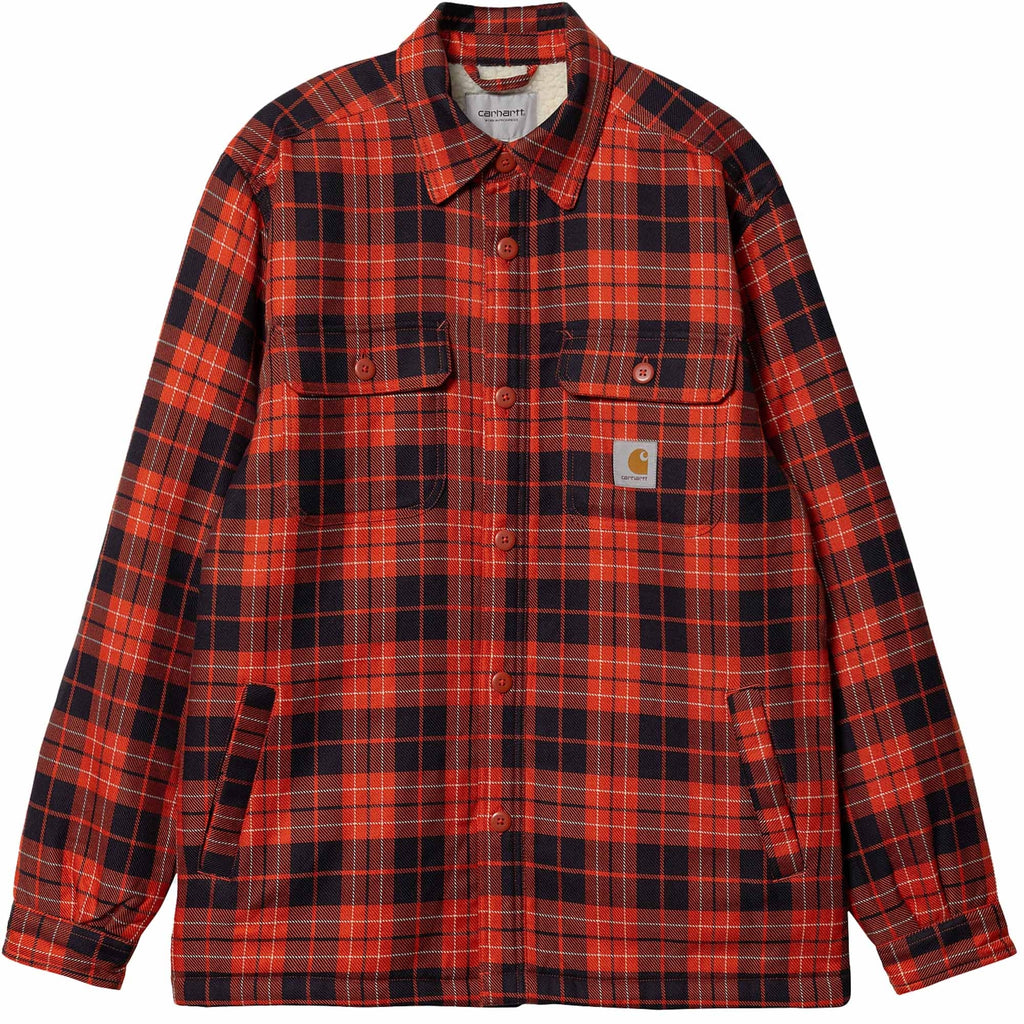 Arden Shirt Jacket - Orange/Dark Navy