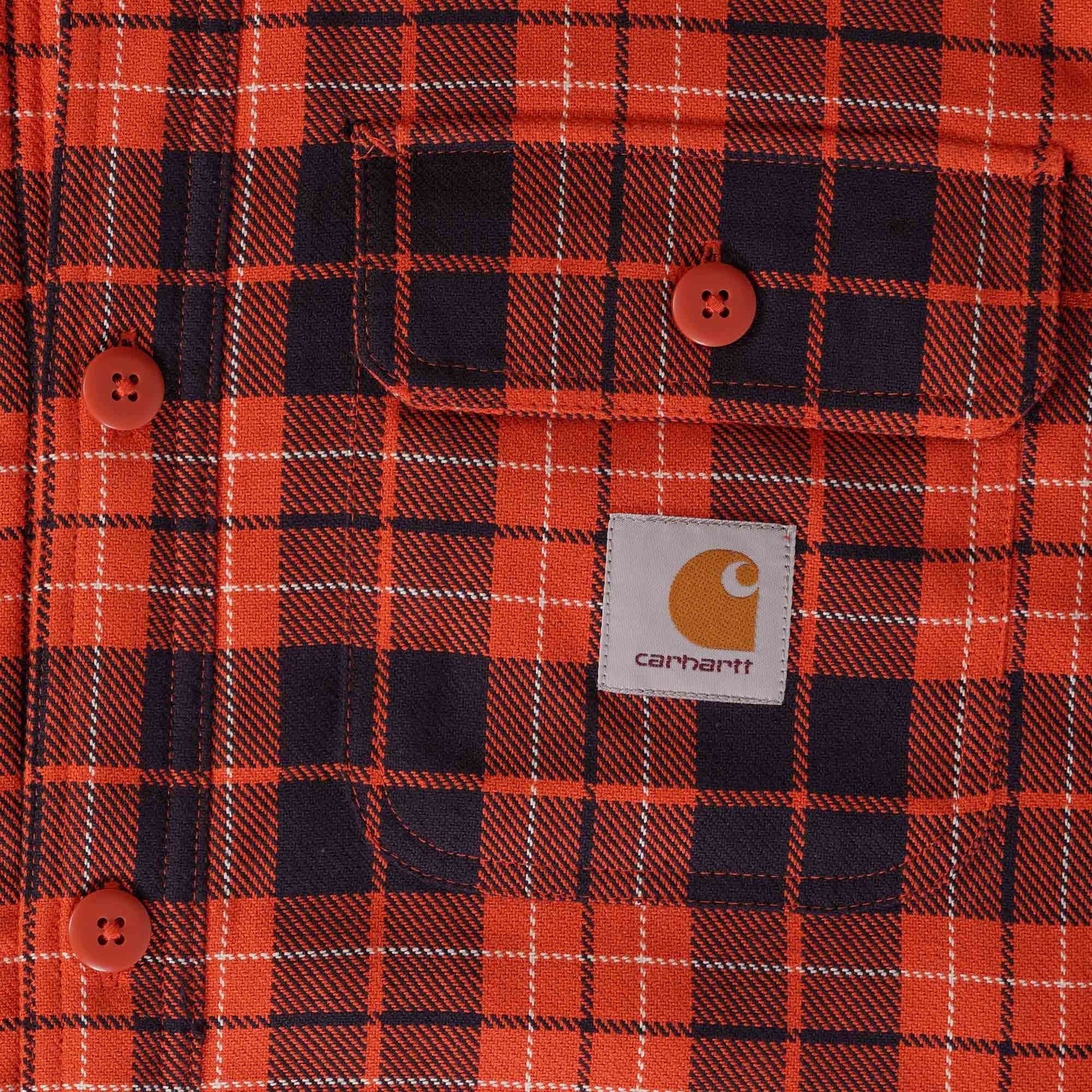 Arden Shirt Jacket - Orange/Dark Navy