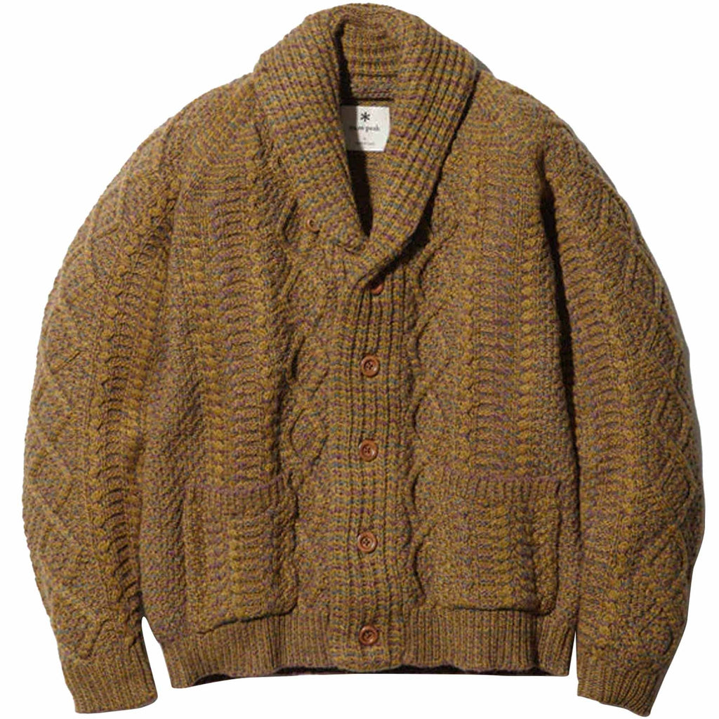 Snow Peak Alpaca Knit Cardigan - Mustard Mix