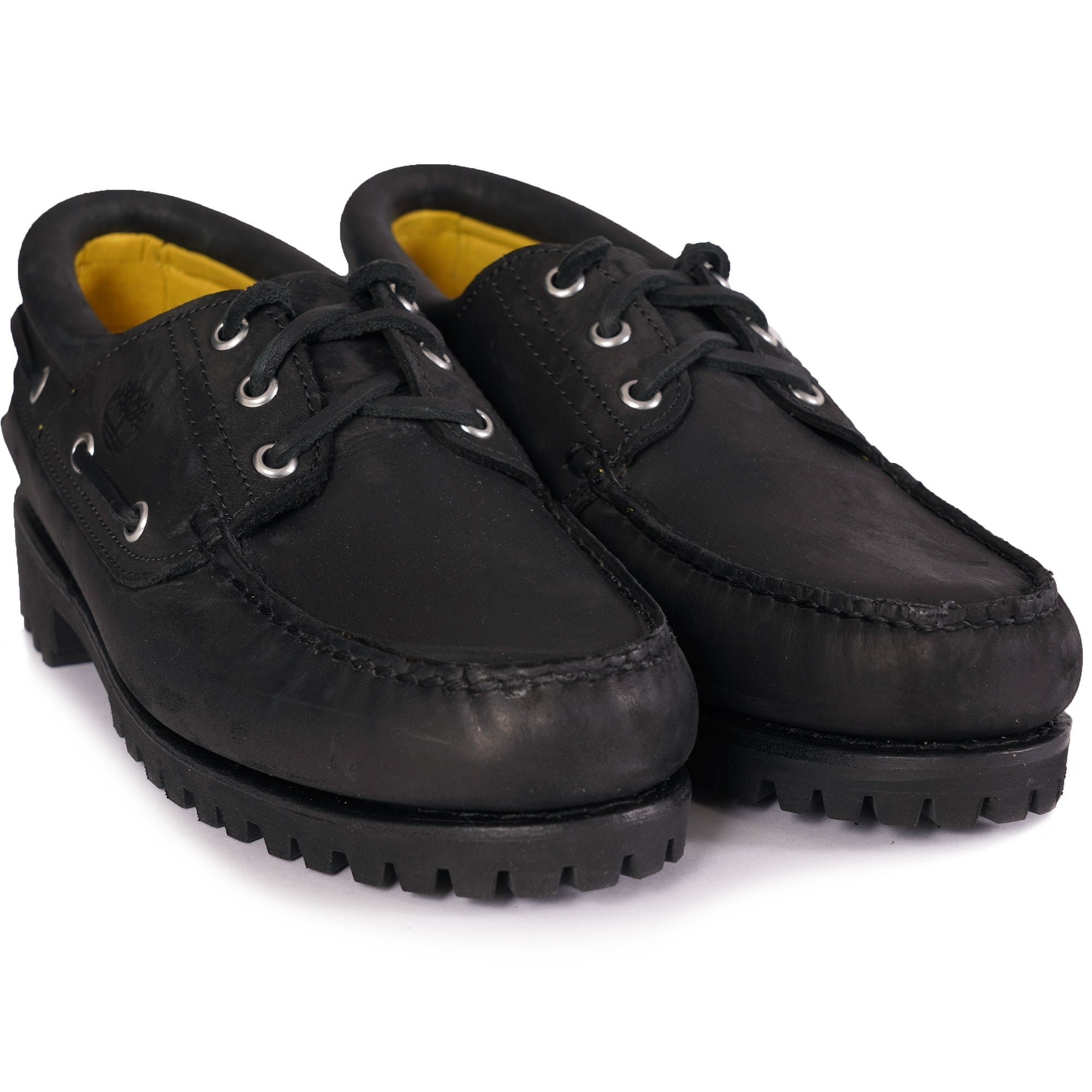 Timberland 3-Eye Lug Handsewn Boat Shoe - Black – Stuarts London